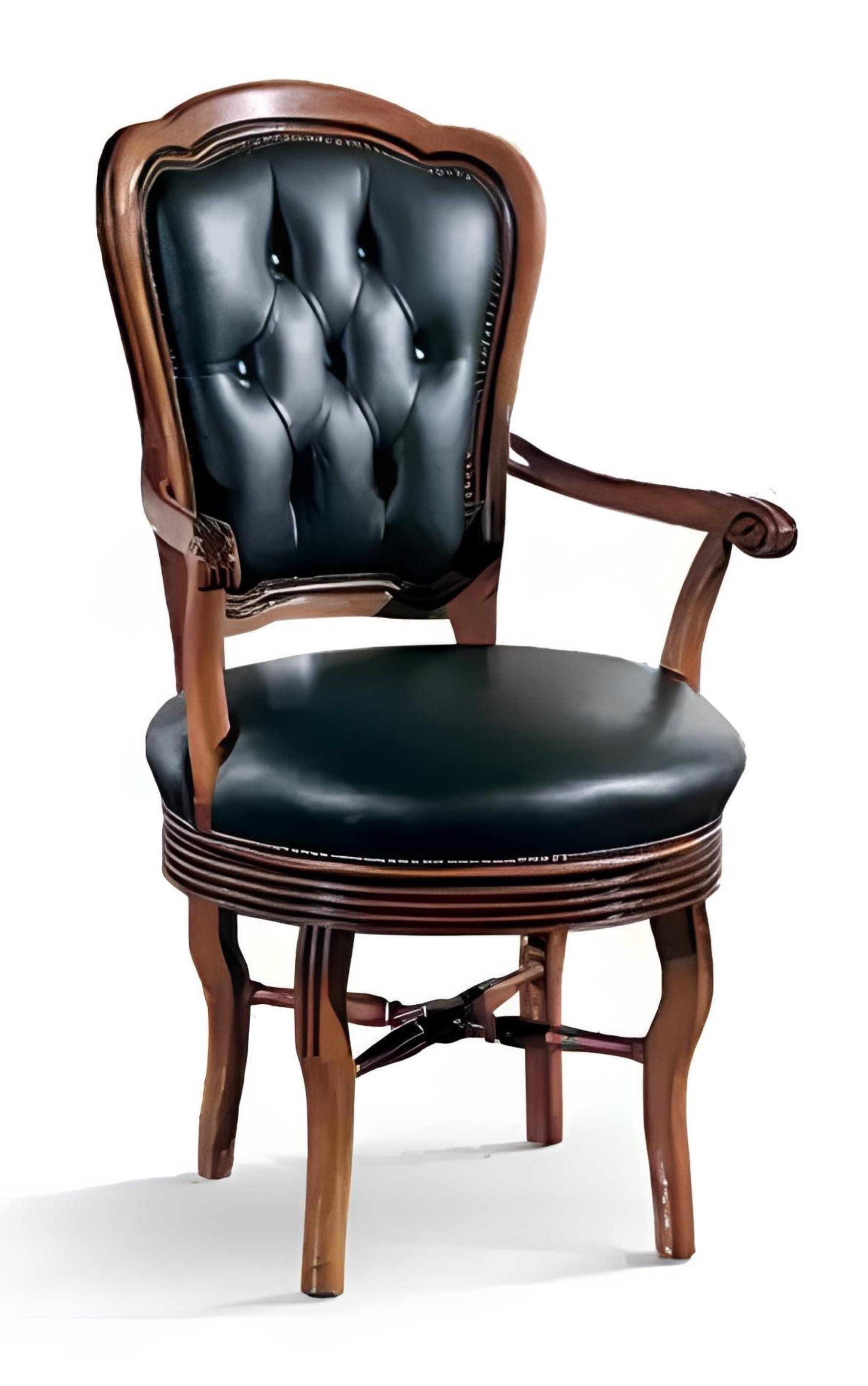 Xlmoebel Bürostuhl Chefsessel Chesterfield Bürostuhl aus Holz in Schwarz, italienisches, Hergestellt in Europa