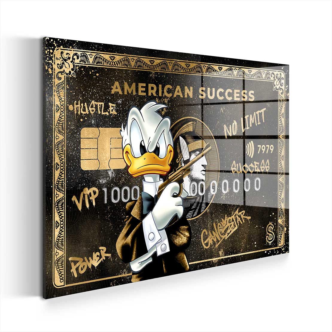 Artedinoi Acrylglasbild Pop Art Kunst Duck Gangster Acrylglas Wandbild Bild Wanddeko Wohnzimme
