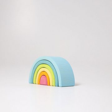 GRIMM´S Spiel und Holz Design Spielbausteine Kleiner Regenbogen Pastell 6 Teile Holzspielzeug Stapelturm