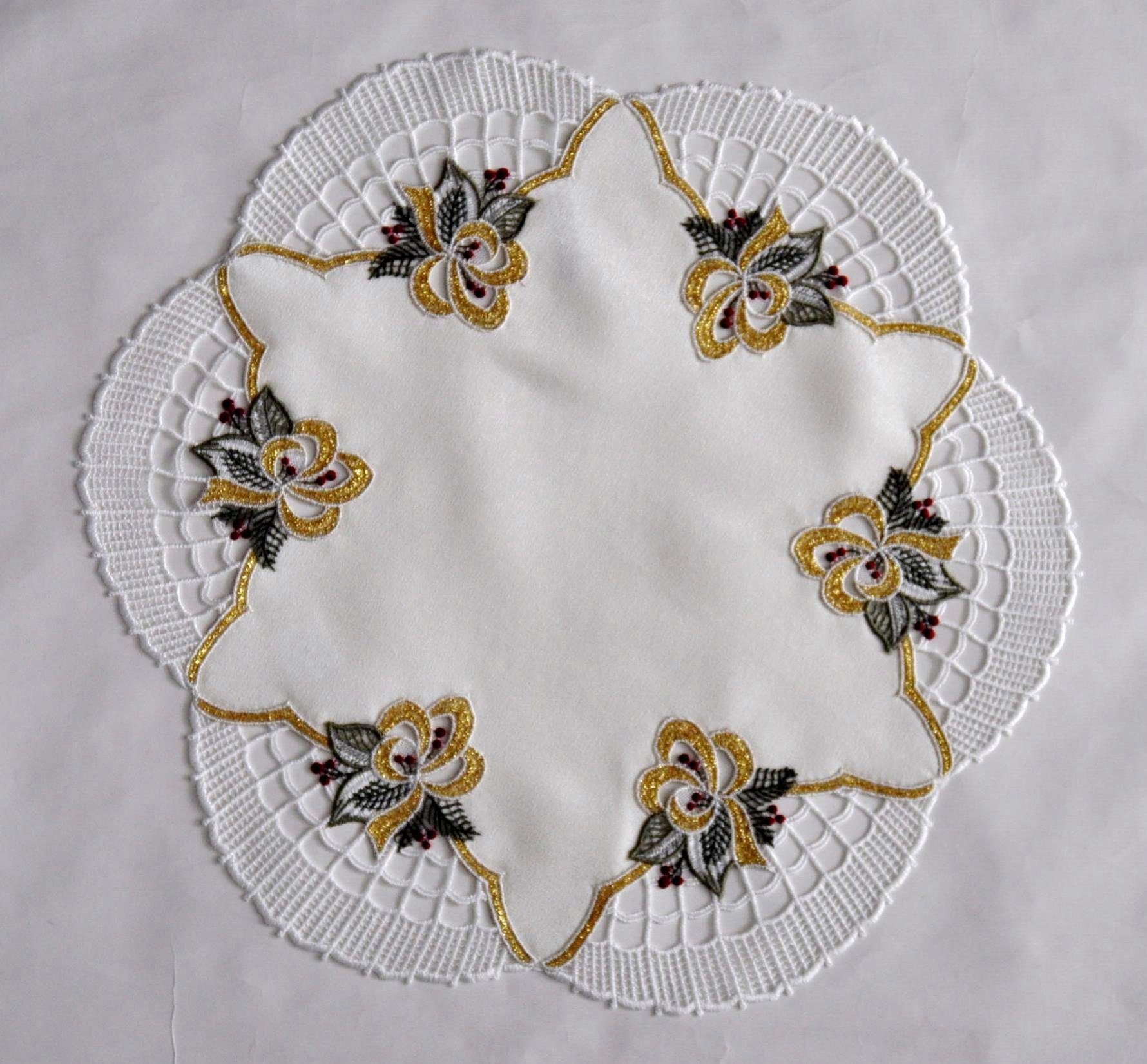 Stickereien Plauen Tischdecke Glockenzauber, rund