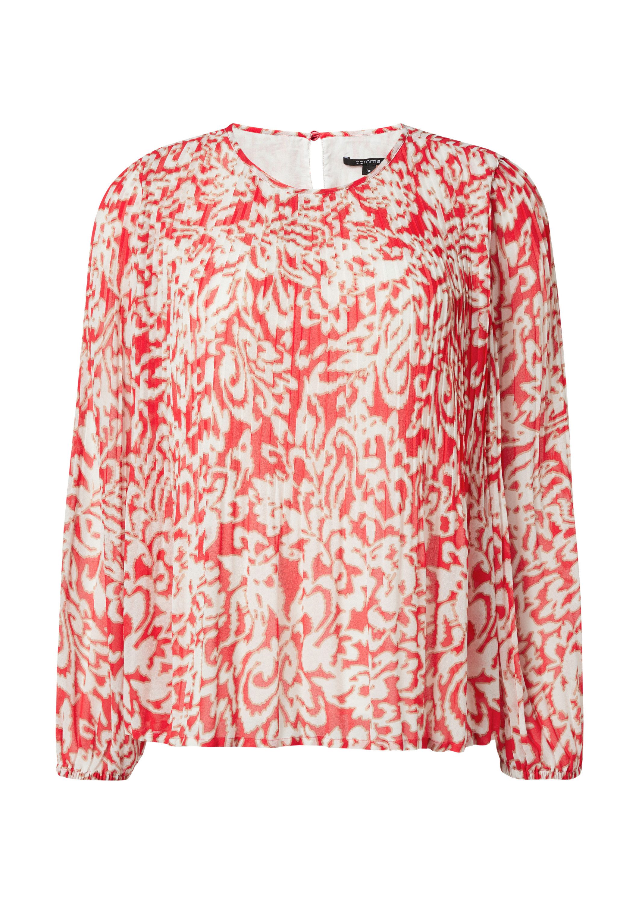 comma Langarmbluse Bluse Bluse aus Chiffon