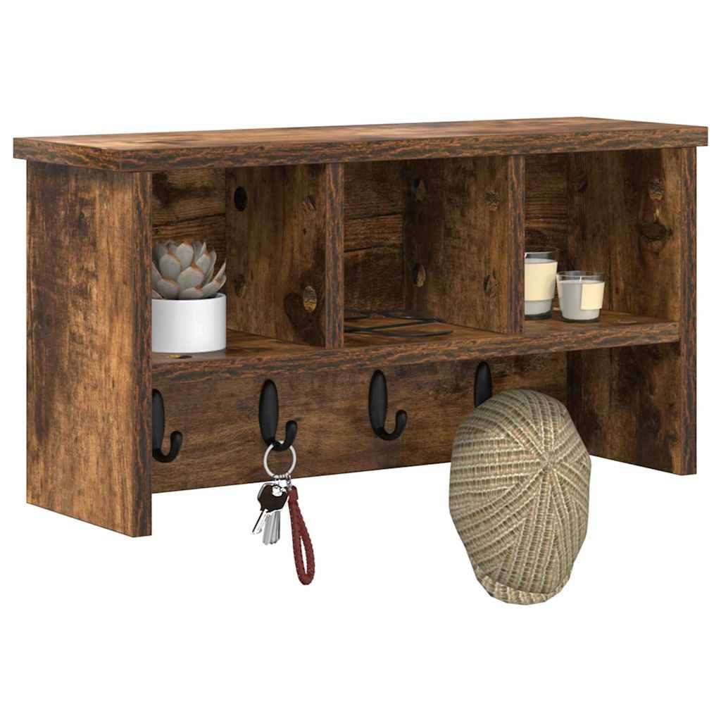 vidaXL Regal Wandmontierter Kleiderständer Räuchereiche 50 günstig online kaufen