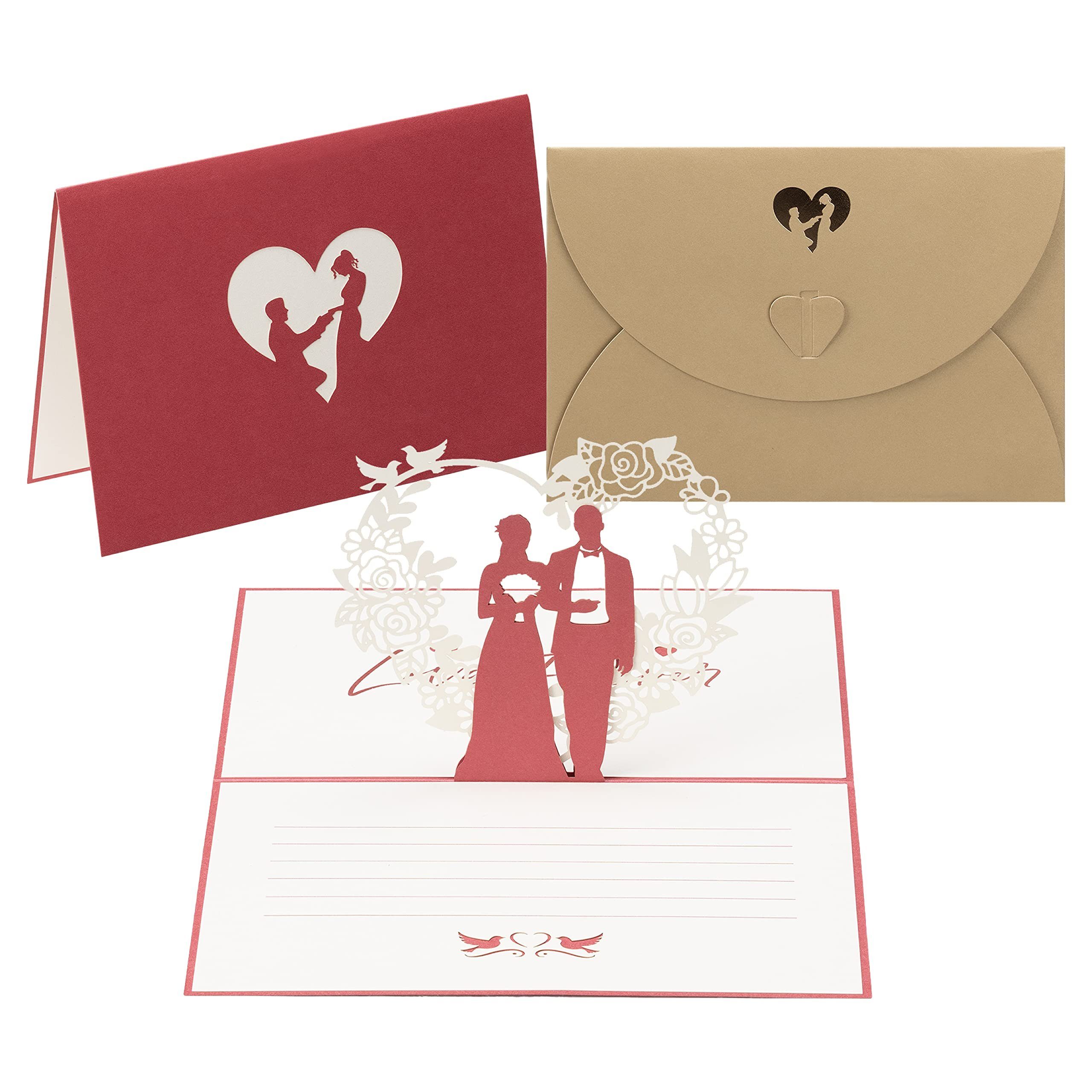 int!rend Grußkarten Pop-Up Hochzeitskarte - Pop-Up - Hochzeitskarte Einladung Einladung
