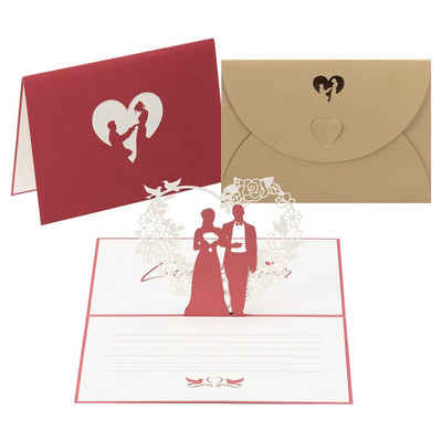 int!rend Grußkarten Pop-Up Hochzeitskarte - Einladung, Pop-Up Hochzeitskarte - Einladung