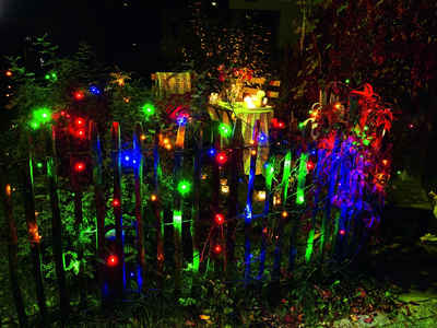 KONSTSMIDE LED-Lichternetz Weihnachtsdeko aussen, 120-flammig, LED Lichternetz, 120 bunte Dioden