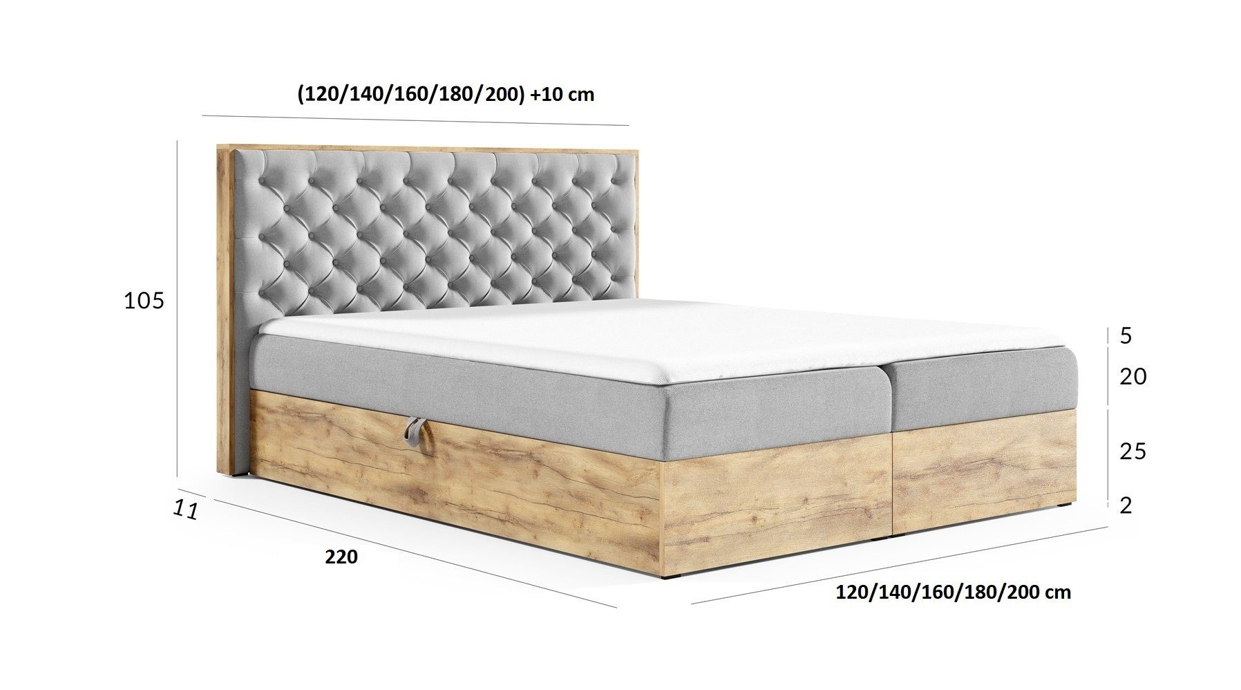 Fun Möbel Boxbett Schlafzimmerbett DIONA Überlänge günstig online kaufen