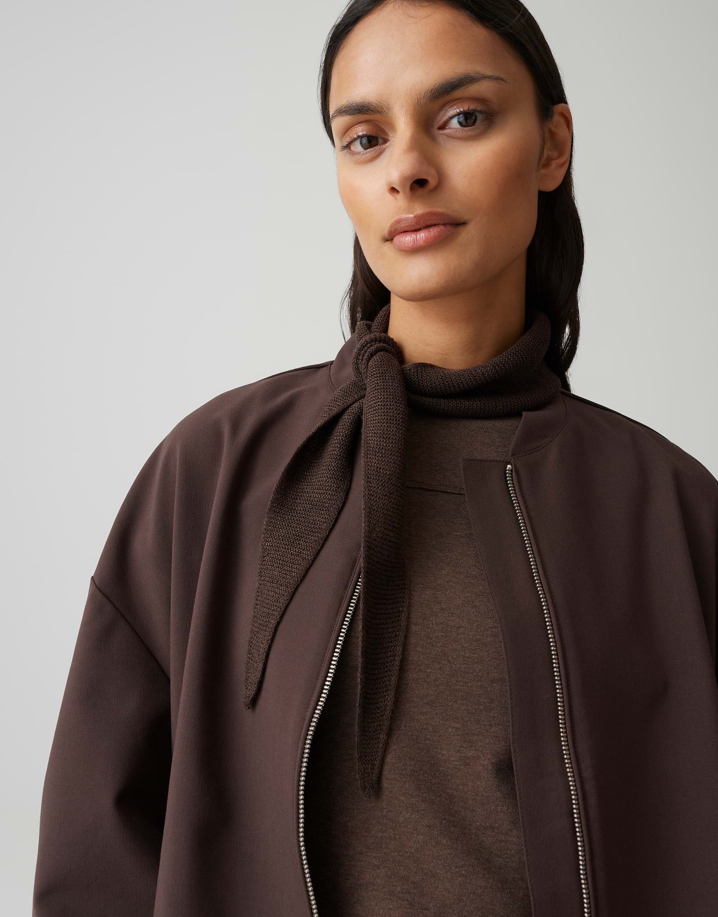 OPUS Schal Schmaler Feinstrickschal mit Wollanteil