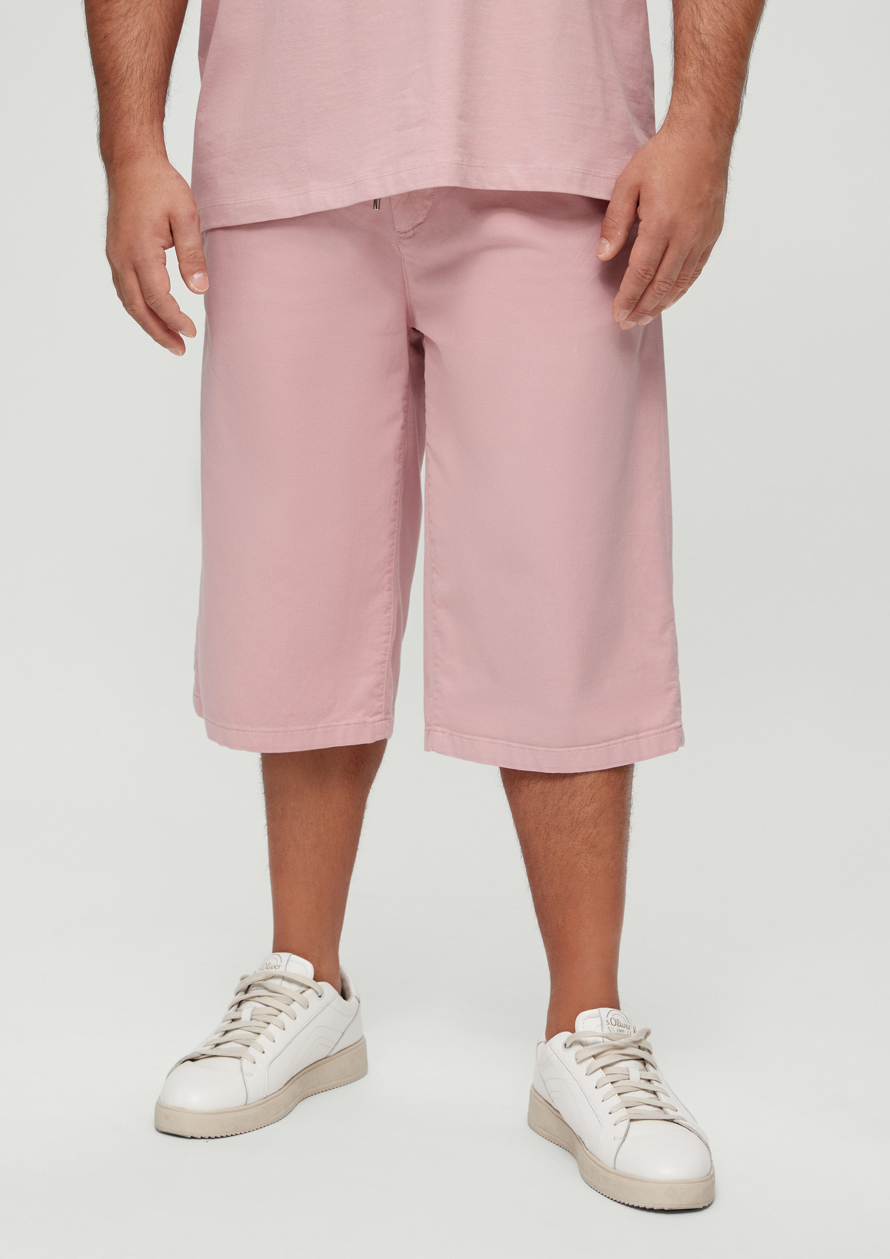 Relaxed: Stoffhose s.Oliver Tunnelzug Bermuda mit zartrosa