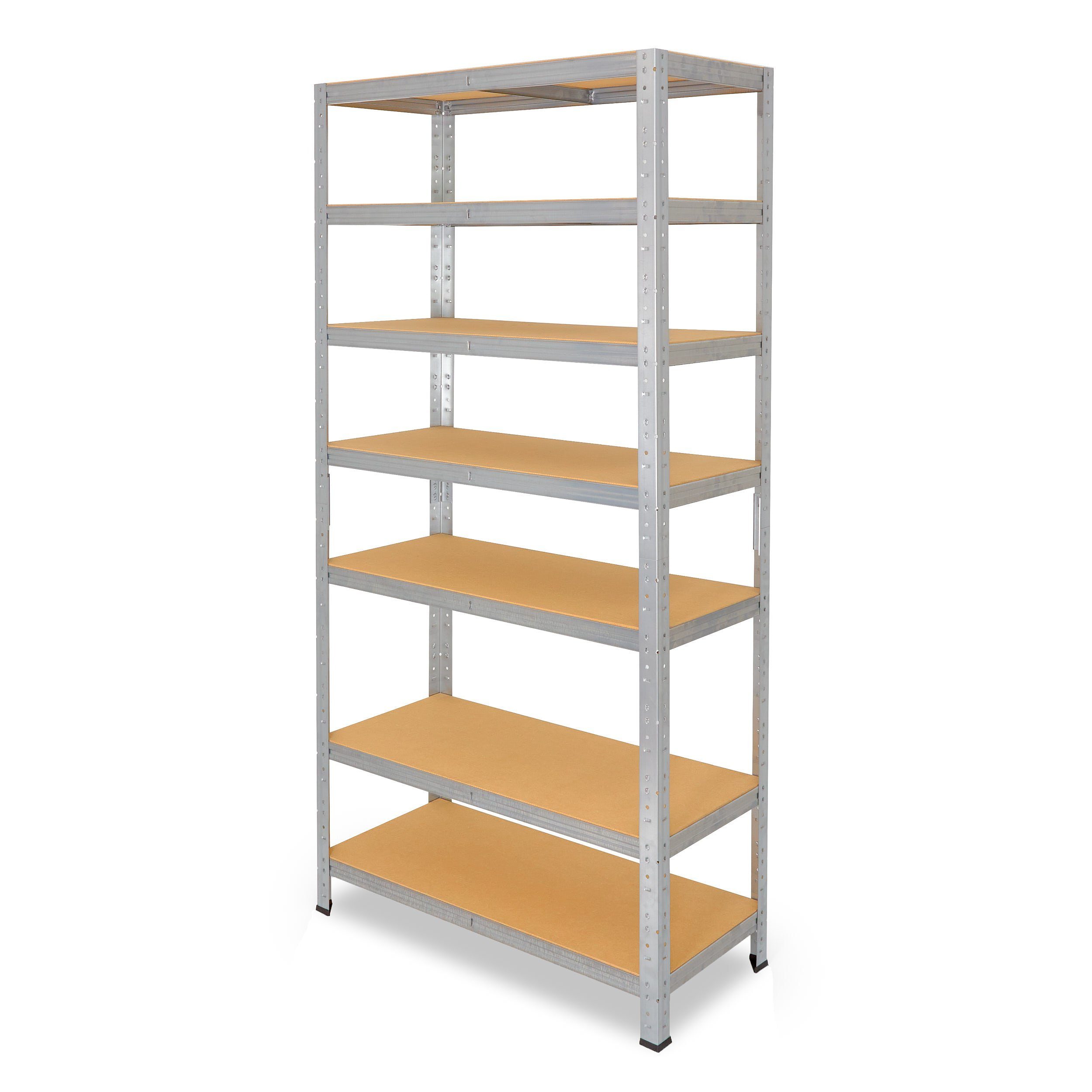 Metall 125kg Werkstattregal Steckregal mit Lagerregal, als Metallregal shelfplaza mit Böden, Tragkraft Garagenregal, Kellerregal, oder verzinkt, HOME, 7 155x30x45cm Schwerlastregal