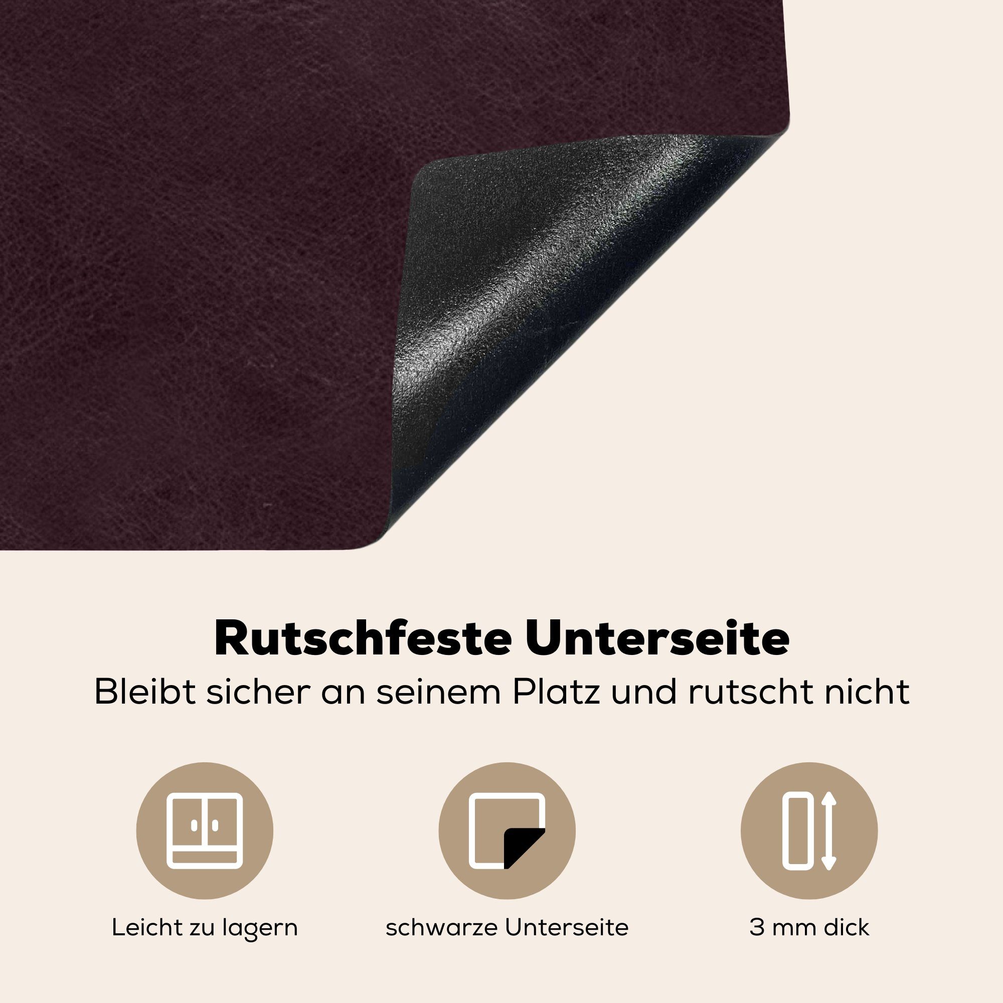 MuchoWow Herdblende-/Abdeckplatte cm, Ceranfeldabdeckung, - küche Textur - Leder tlg), 78x78 Tierhaut, Induktionsschutz - Arbeitsplatte (1 für Vinyl,