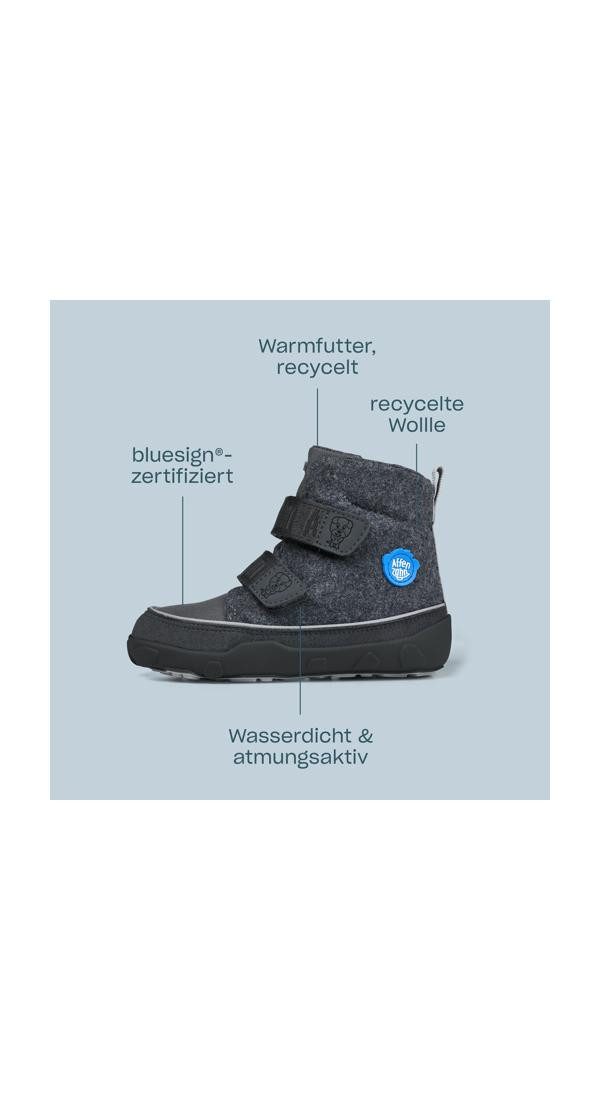Affenzahn Wolle Comfy Winterstiefel wasserdicht und warm gefüttert