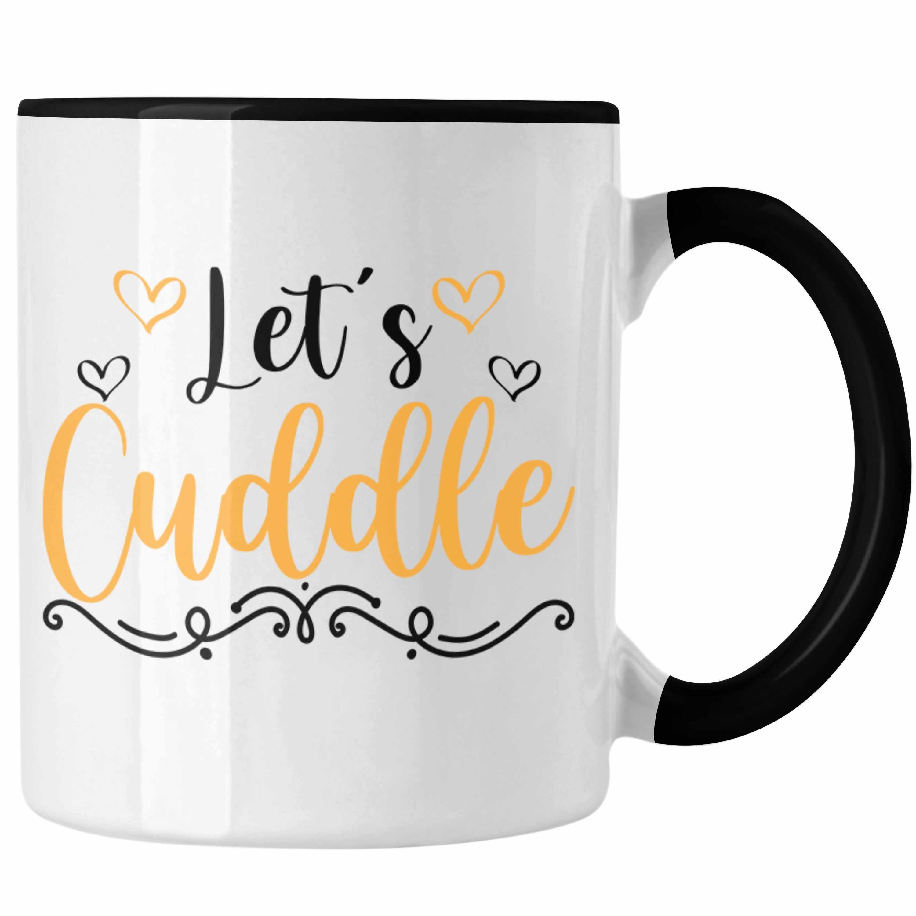 Trendation Tasse Trendation - Lets Cuddle Tasse Geschenk für Mädchen Freundin Freund Kuschelig Zuhause Schwarz