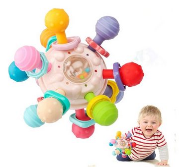 XDeer Lernspielzeug Beißring Baby Spielzeug,Lernspielzeug Greifball Babyspielzeug, Sensorik Spielzeug Baby Rassel Baby Geschenk für Babys 3-12 Monate