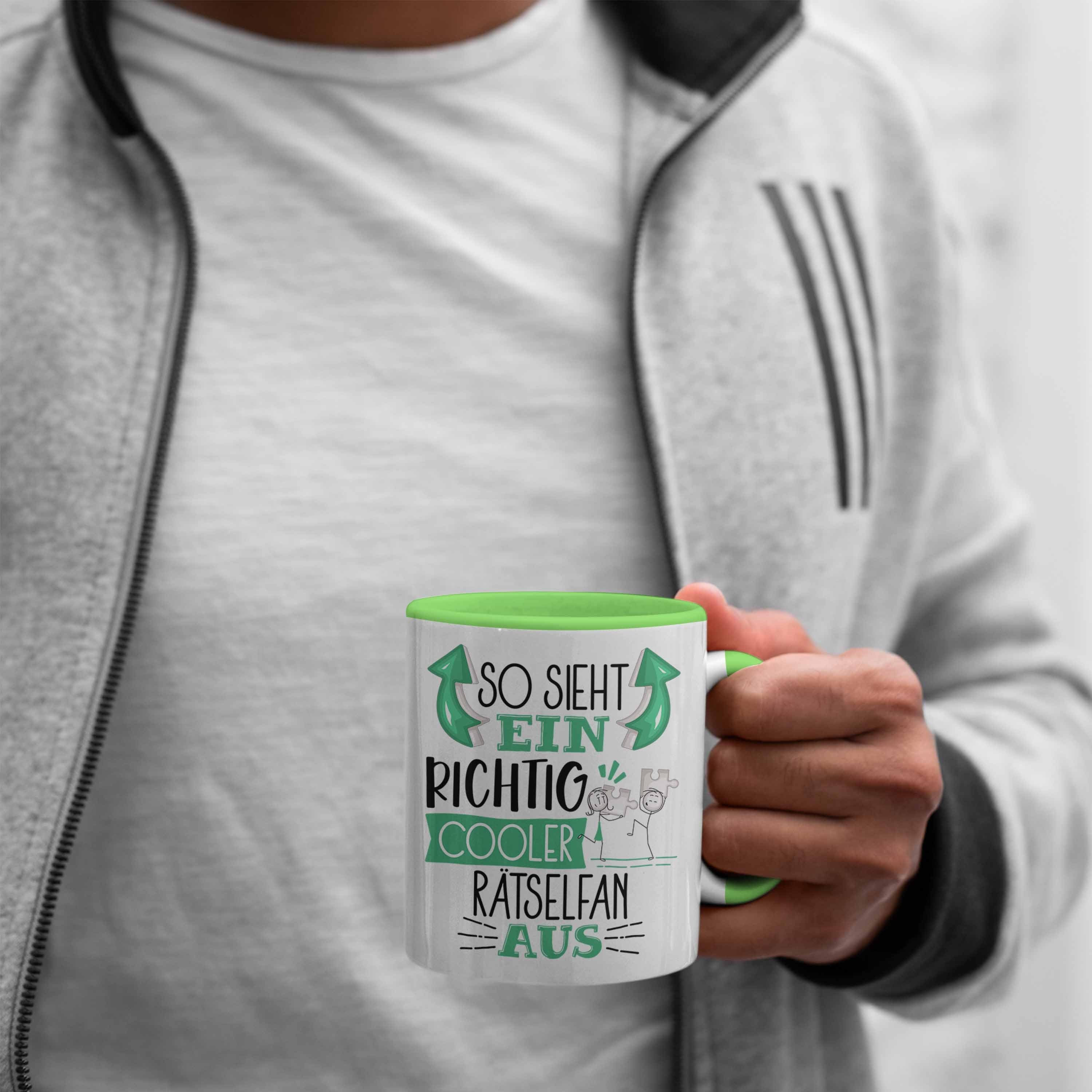 Trendation Tasse Rätselfan Tasse So Geschenk Sieht Rätselfan Ein Grün Aus Lus Cooler Richtig