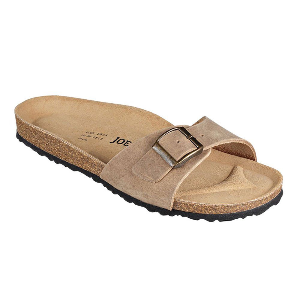JOE N JOYCE Porto Naturleder Damen Pantolette Beige Schmal Gr. 36 Pantolette