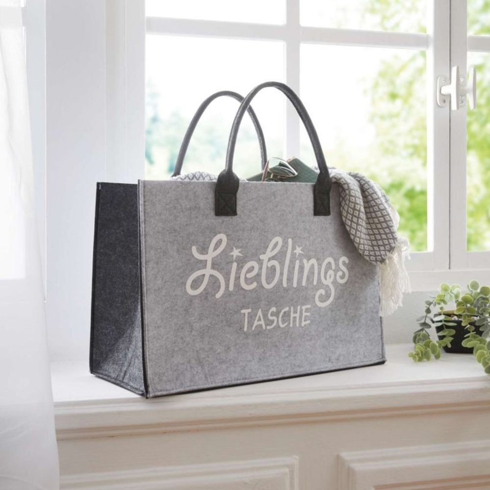 Home-trends24.de Henkeltasche Filz Tasche Liebelingstasche Henkel Shopper g günstig online kaufen