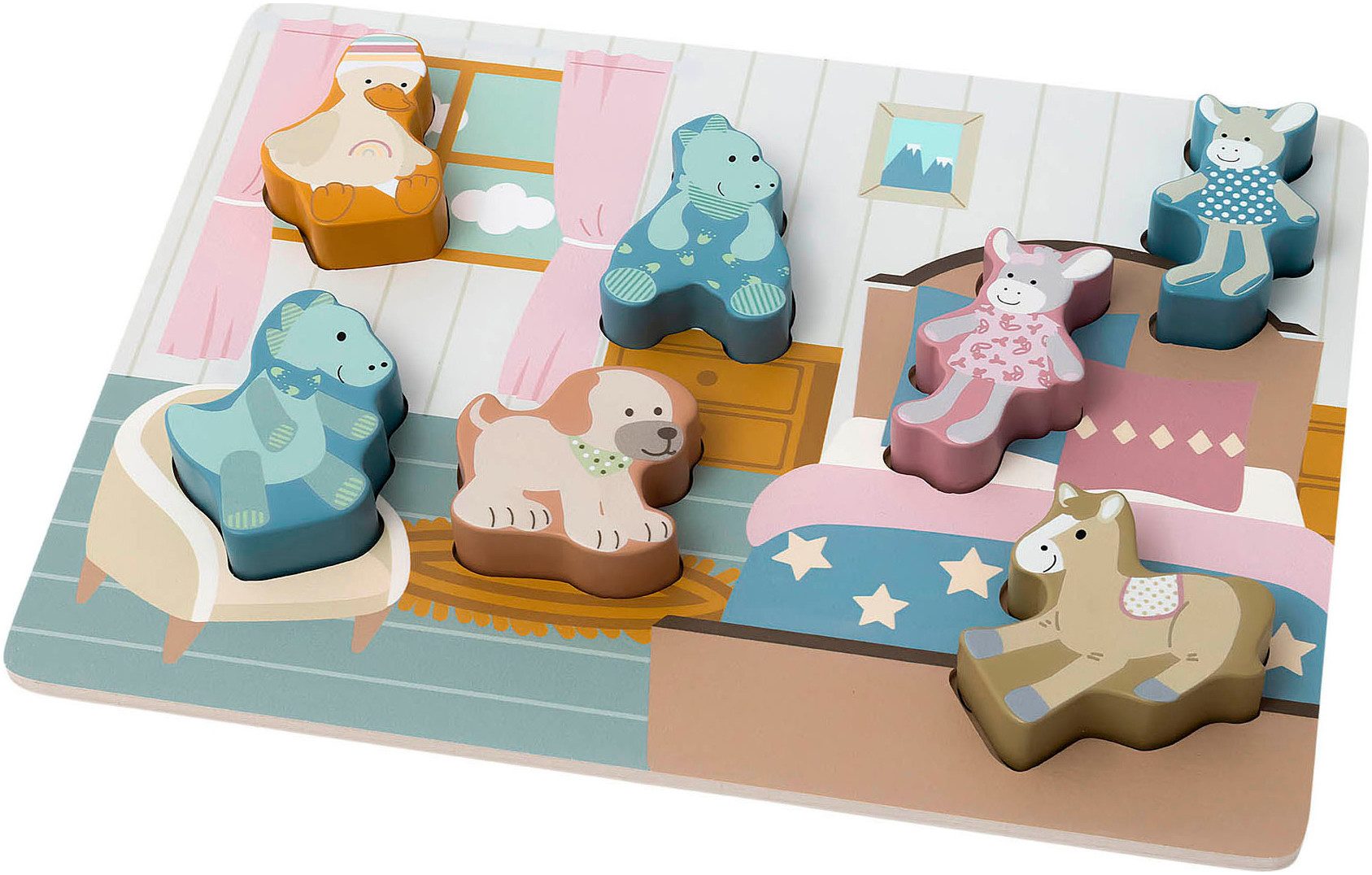 Sterntaler® Steckpuzzle Sterntaler Freunde Holzpuzzle, 7 Puzzleteile