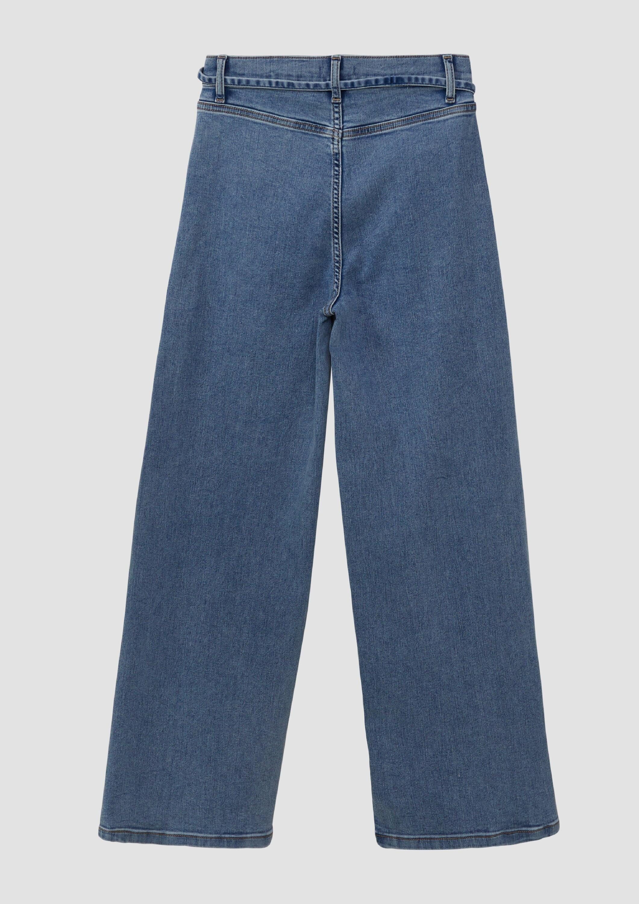 s.Oliver Weite Jeans Jeans-Hose Jeans / Regular Fit / High Rise / Wide Leg / Waschung / Textilgürtel – Bild 2 von 4