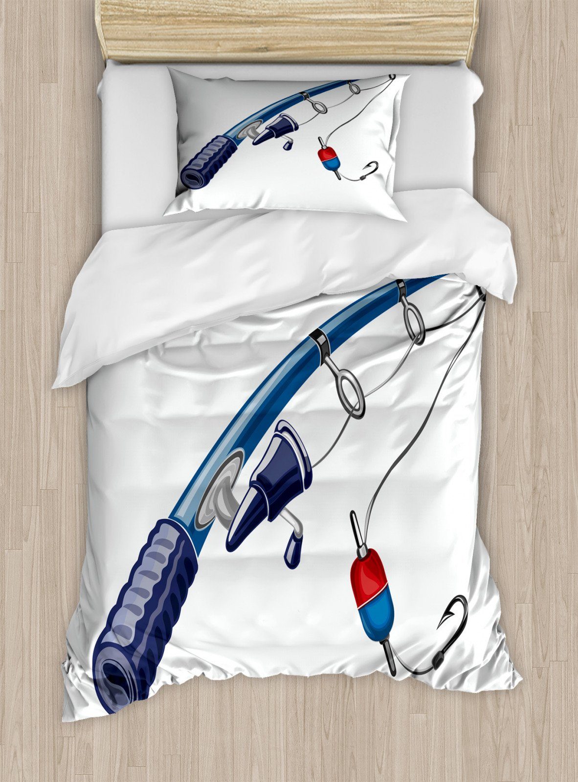 Bettwäsche »Top Qualität Weich und Warm 3 Teiligen Bettbezug mit 1  Kissenbezüge«, Abakuhaus, Angeln Theme Illustration von Rod online kaufen |  OTTO