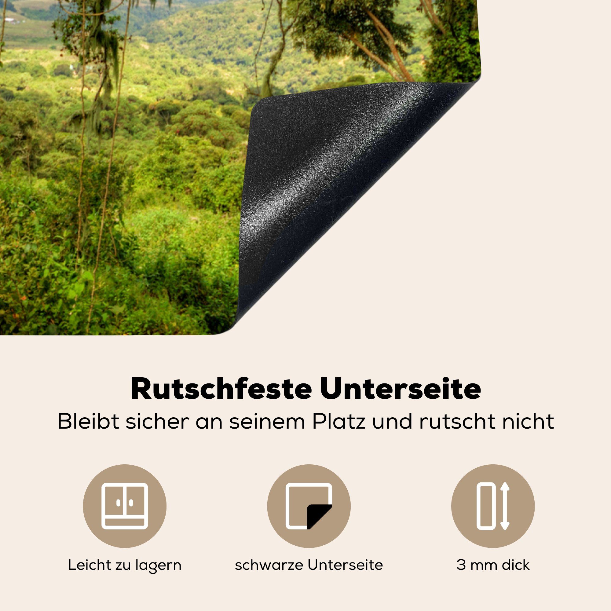 Ceranfeldabdeckung, für 83x51 Vinyl, über küche das Ngorongoro-Krater, tlg), Herdblende-/Abdeckplatte Olmoti-Tal Blick Arbeitsplatte MuchoWow im cm, (1