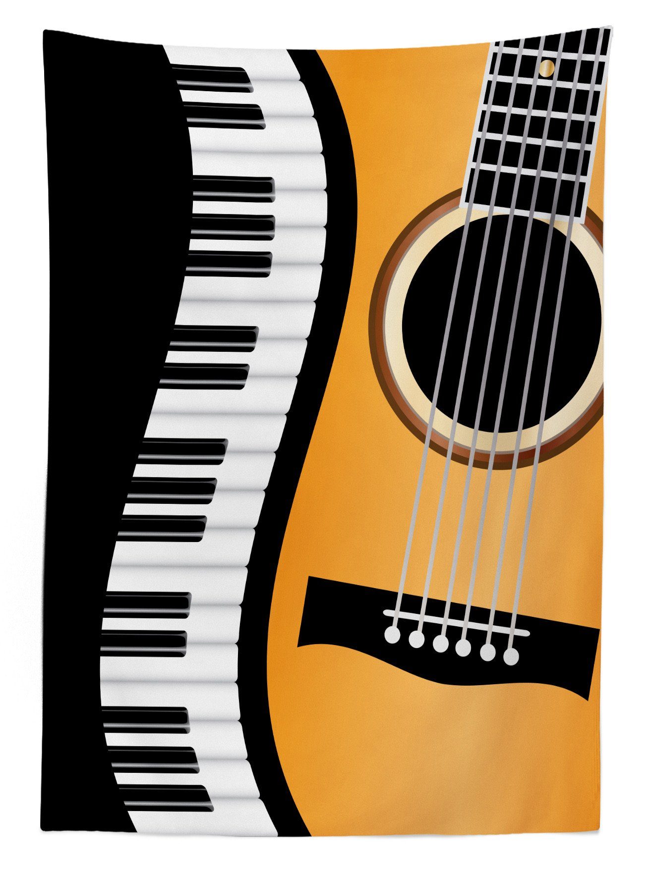 Tischdecke Klare geeignet Gitarre Bereich Klavier-Schlüssel-Welle Außen und Für den Abakuhaus Musik Waschbar Farbfest Farben,