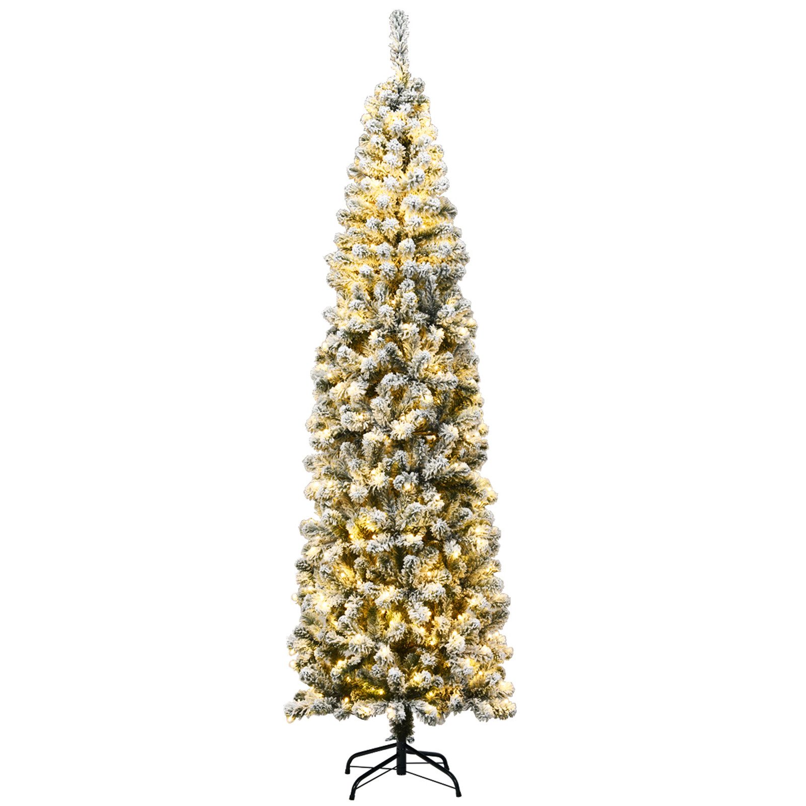 COSTWAY Künstlicher Weihnachtsbaum, 225cm, 350 warmweiße