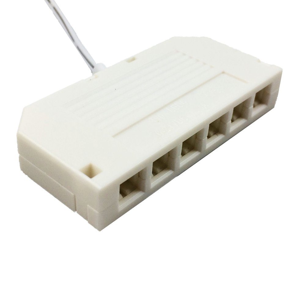 kalb LED Verteiler Adapter 6-Fach Ministecker 10cm Kabellänge weiss Lampen-Verbindungskabel