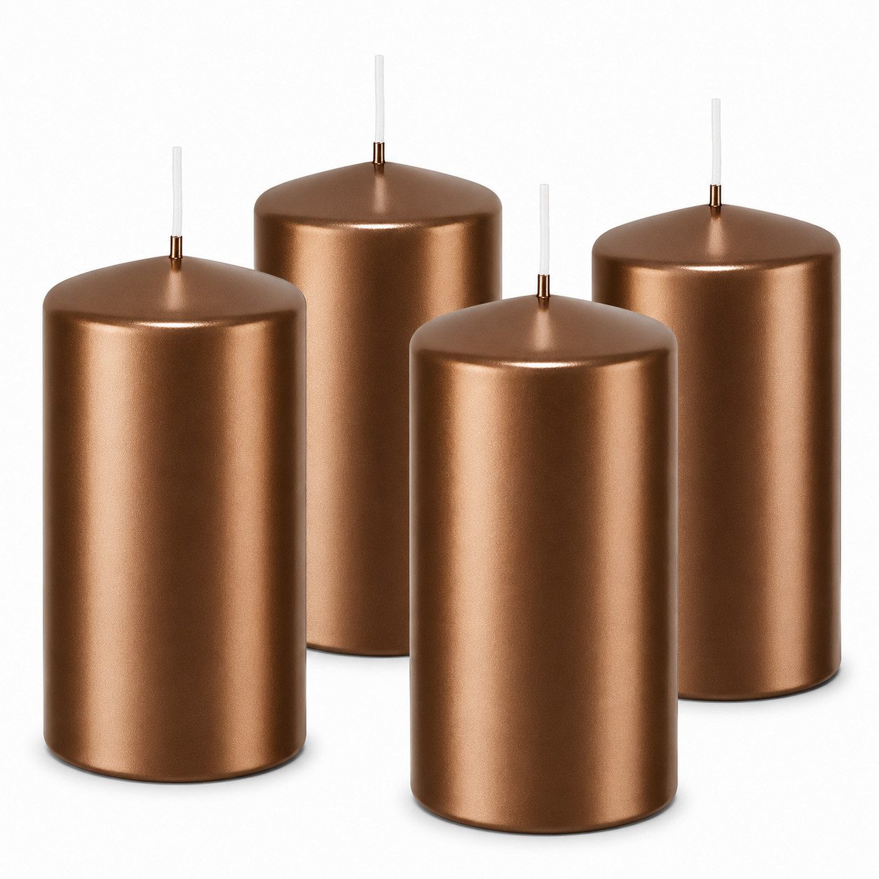 Wiedemann Kerzen Stumpenkerze 4er Set Adventskranzkerzen Bronze, Wiedemann Kerzen