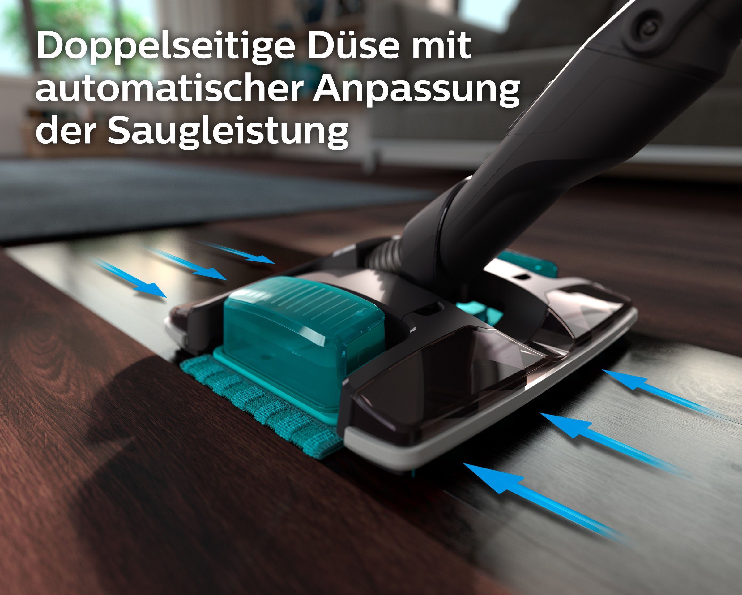 80 Minuten beutellos, Aqua 360°-Saugdüse XC8347/01 Laufzeit, SpeedPro Philips Plus, Nass-Trocken-Akkusauger mit und Max Wischfunktion