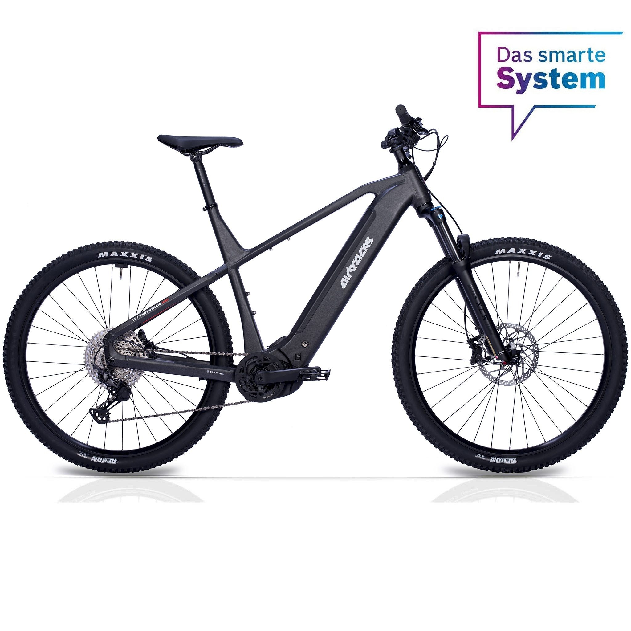 Airtracks E-Bike Mountainbike 29 Herren E-MTB STREAMER CX12 BOSCH PERFORMANCE LINE CX (GEN 5) Smart, 12 Gang Shimano DEORE XT RD-M8100 SGS Schaltwerk, Kettenschaltung, Mittelmotor, 800 Wh, (Akku Bosch PowerTube 800Wh, Smart System), Display Purion 200, Mountainbike Größen - 47cm 52cm 56cm-Mod. 2026