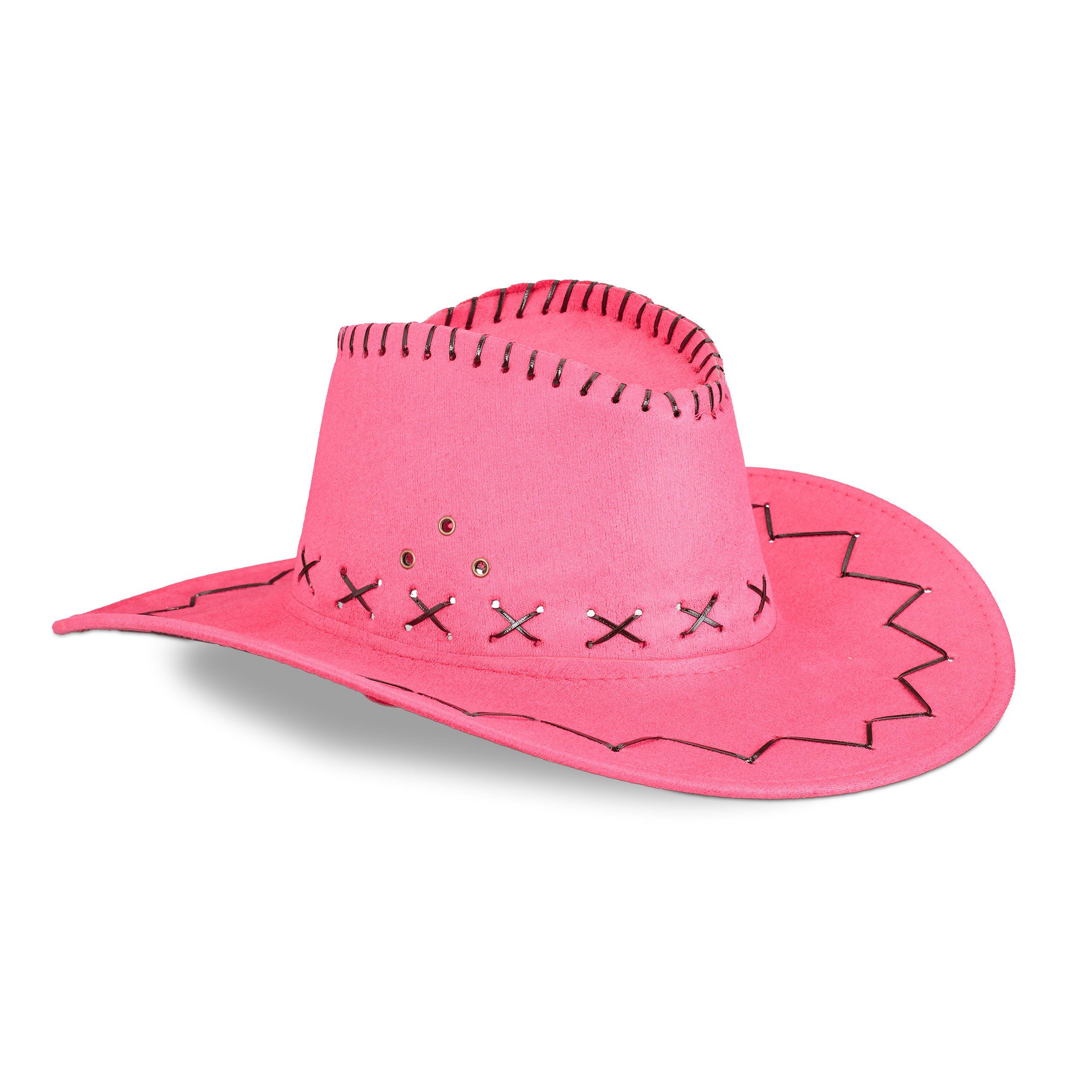 relaxdays Cowboyhut Cowboyhut Fasching Pink