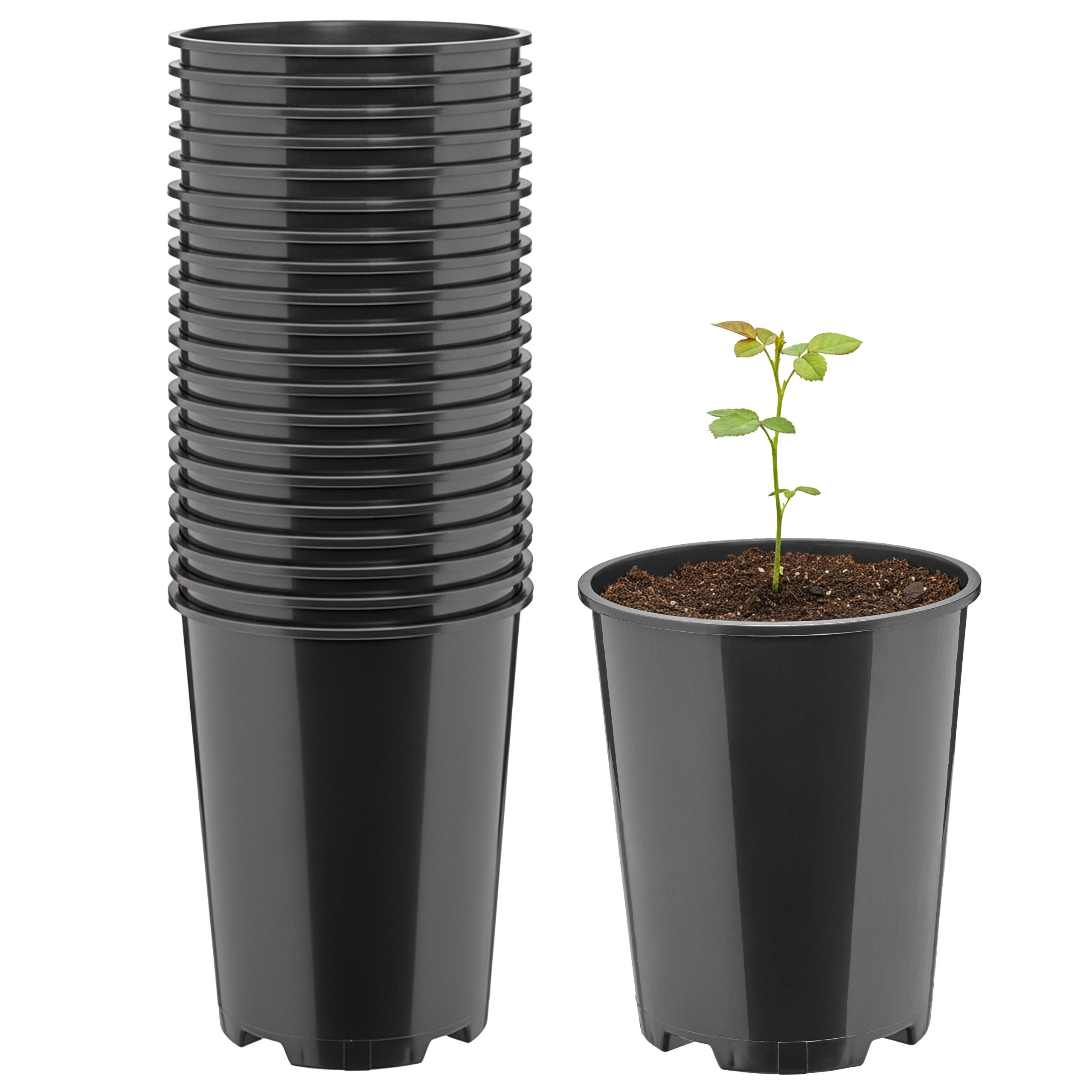 Blumentopf rund Kunststoff mit Drainagelöchern für Garten GD-0204