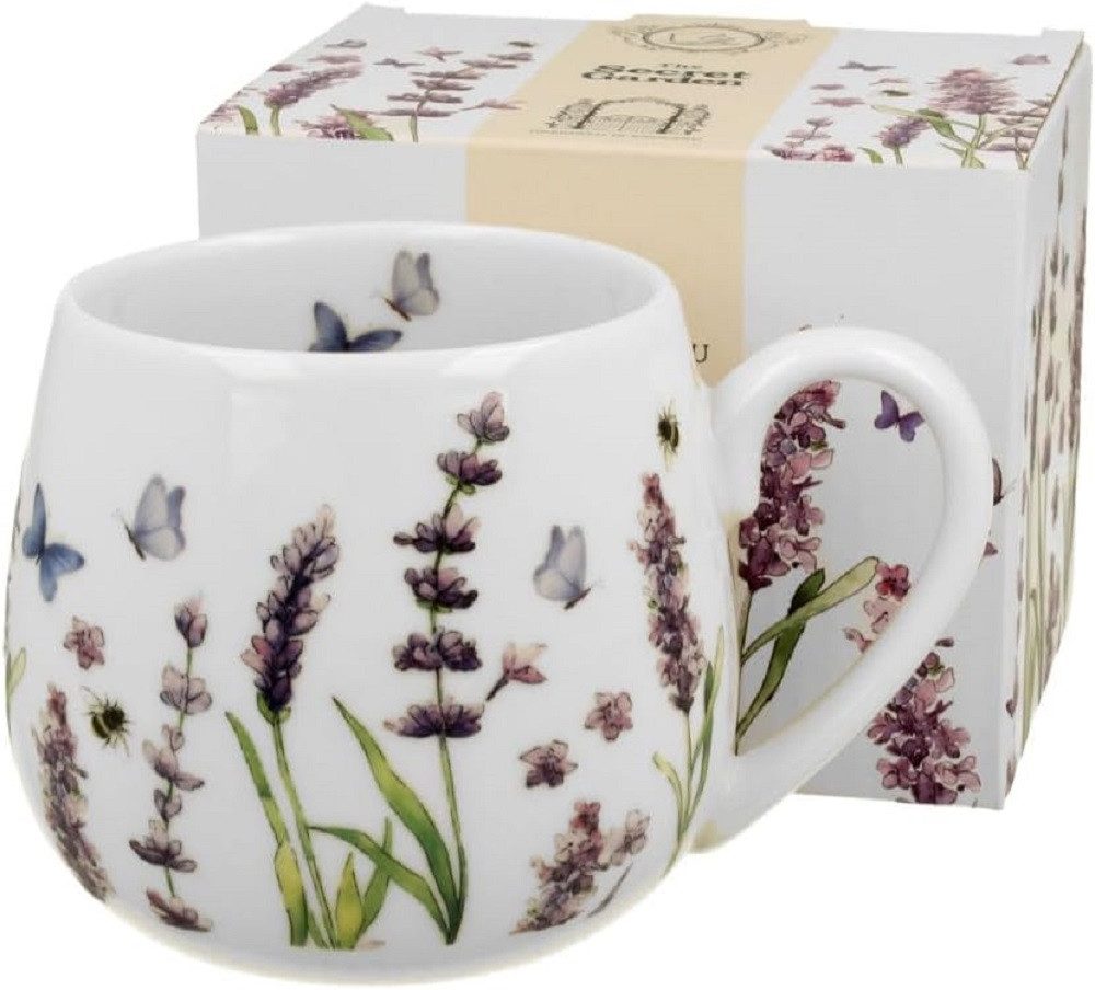 DUO Porcelain Collection Tasse Duo Fassbecher 430ml / Tee / Kaffetasse, Becher, Mug, Barrel, 1-tlg., Porzellan Tasse, Becherfass Blumen, Lavendel - KLASSISCHER LAVENDER - Geblümt - Sommer - The Secret GardenKollektion