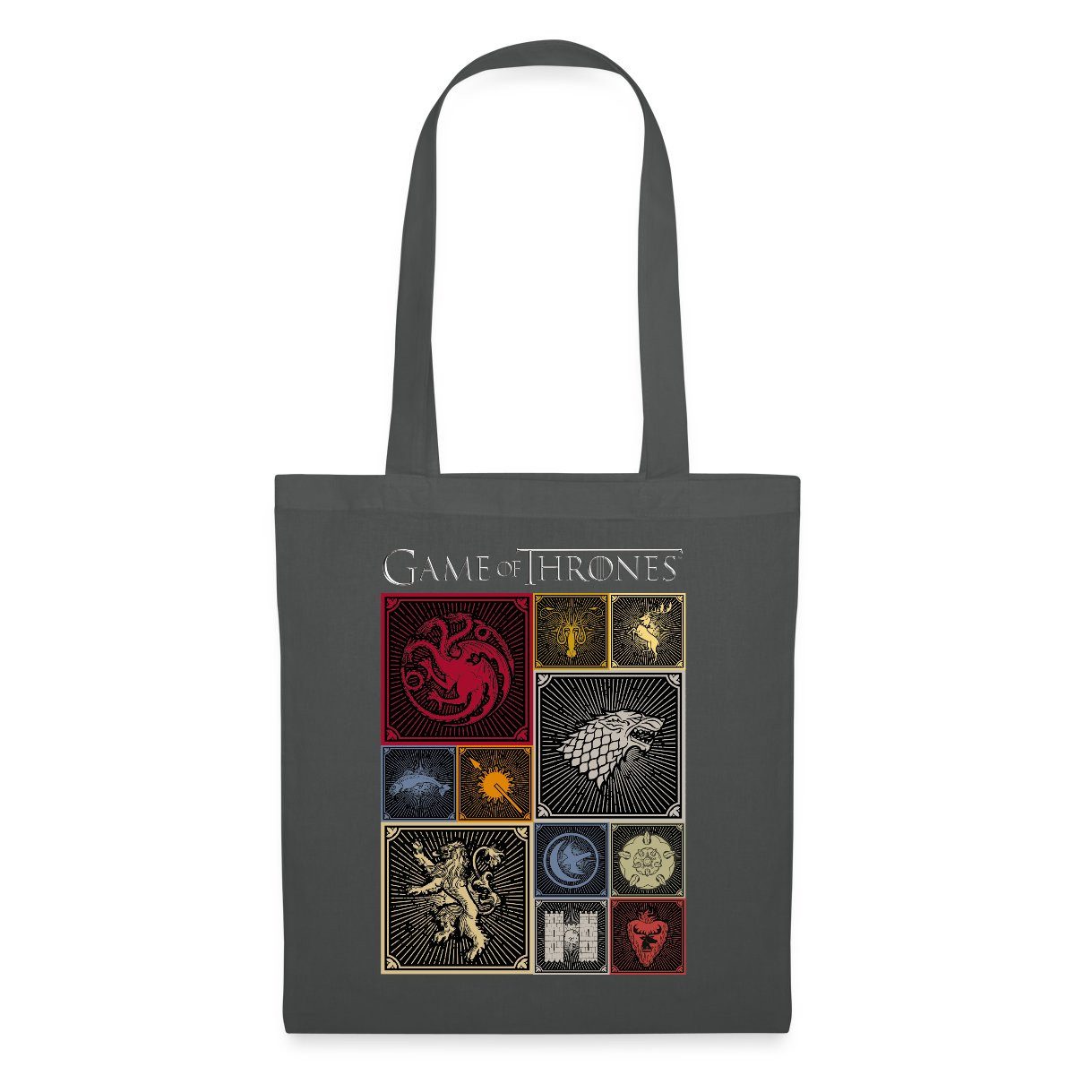 Spreadshirt Henkeltasche Game Of Thrones Königshäuser Kacheln Stoffbeutel (1-tlg)