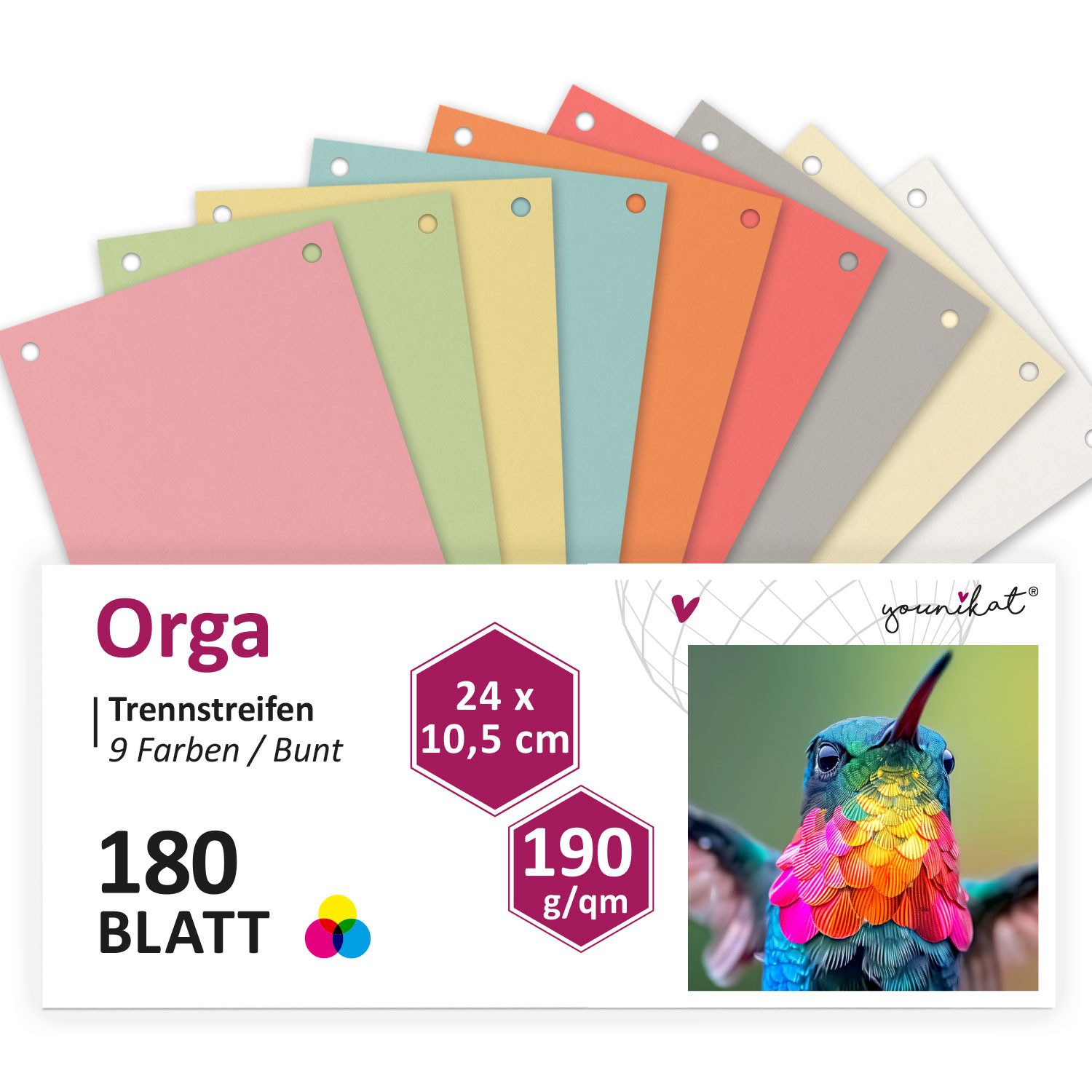 younikat Trennstreifen Trennstreifen mit Abheftlochung 2-fach