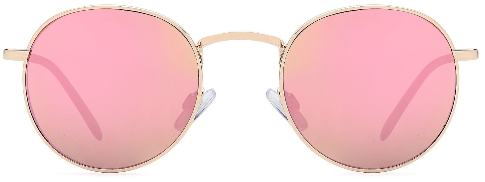 styleBREAKER Pink Glas (1-St) Gold verspiegelt Gestell Verspiegelt / Sonnenbrille