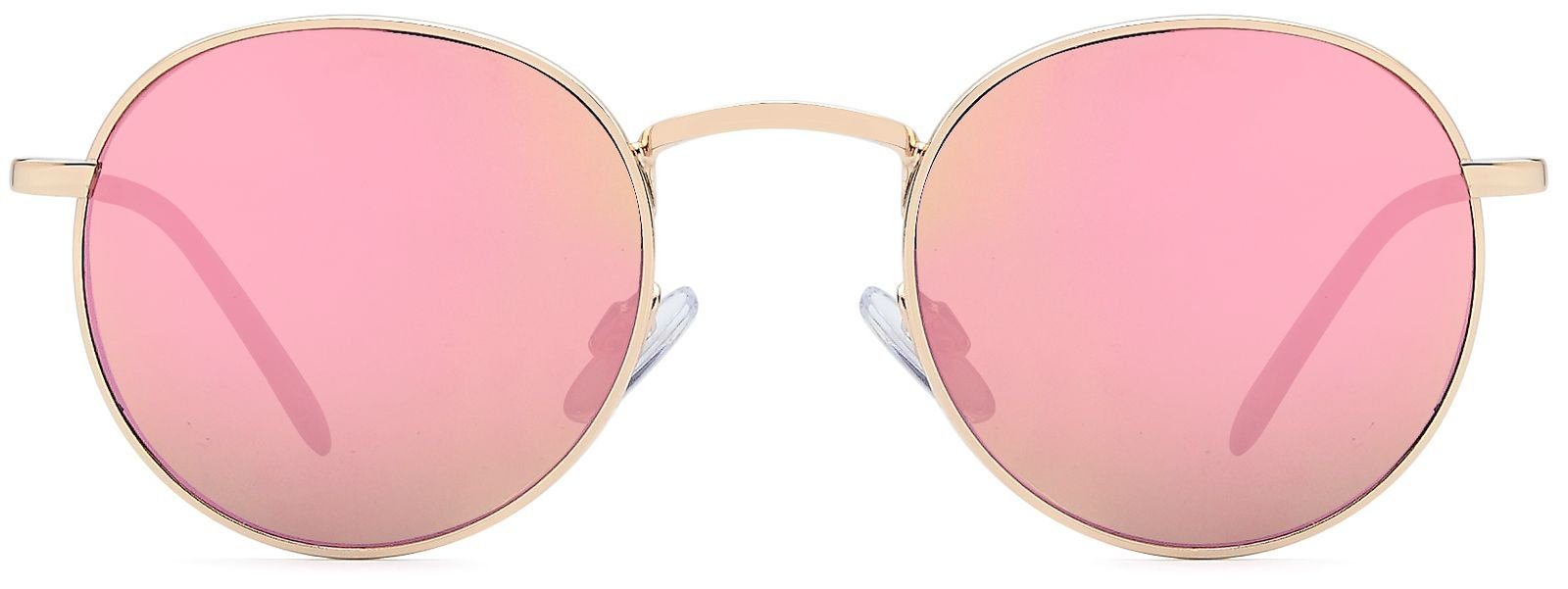 Gold Verspiegelt (1-St) styleBREAKER Glas Sonnenbrille verspiegelt / Pink Gestell