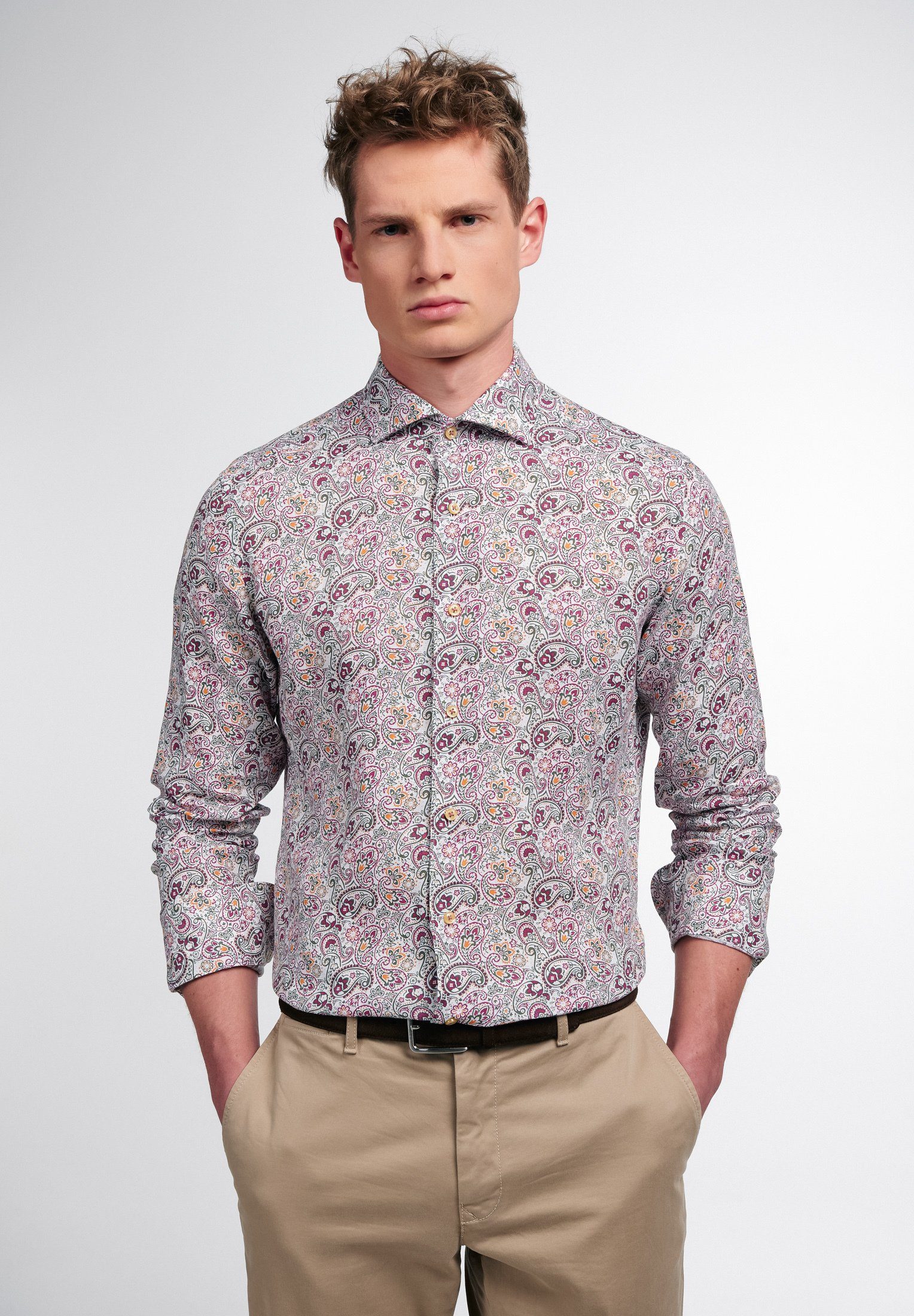 Eterna Langarmhemd SLIM FIT EASY IRON (bügelleicht)
