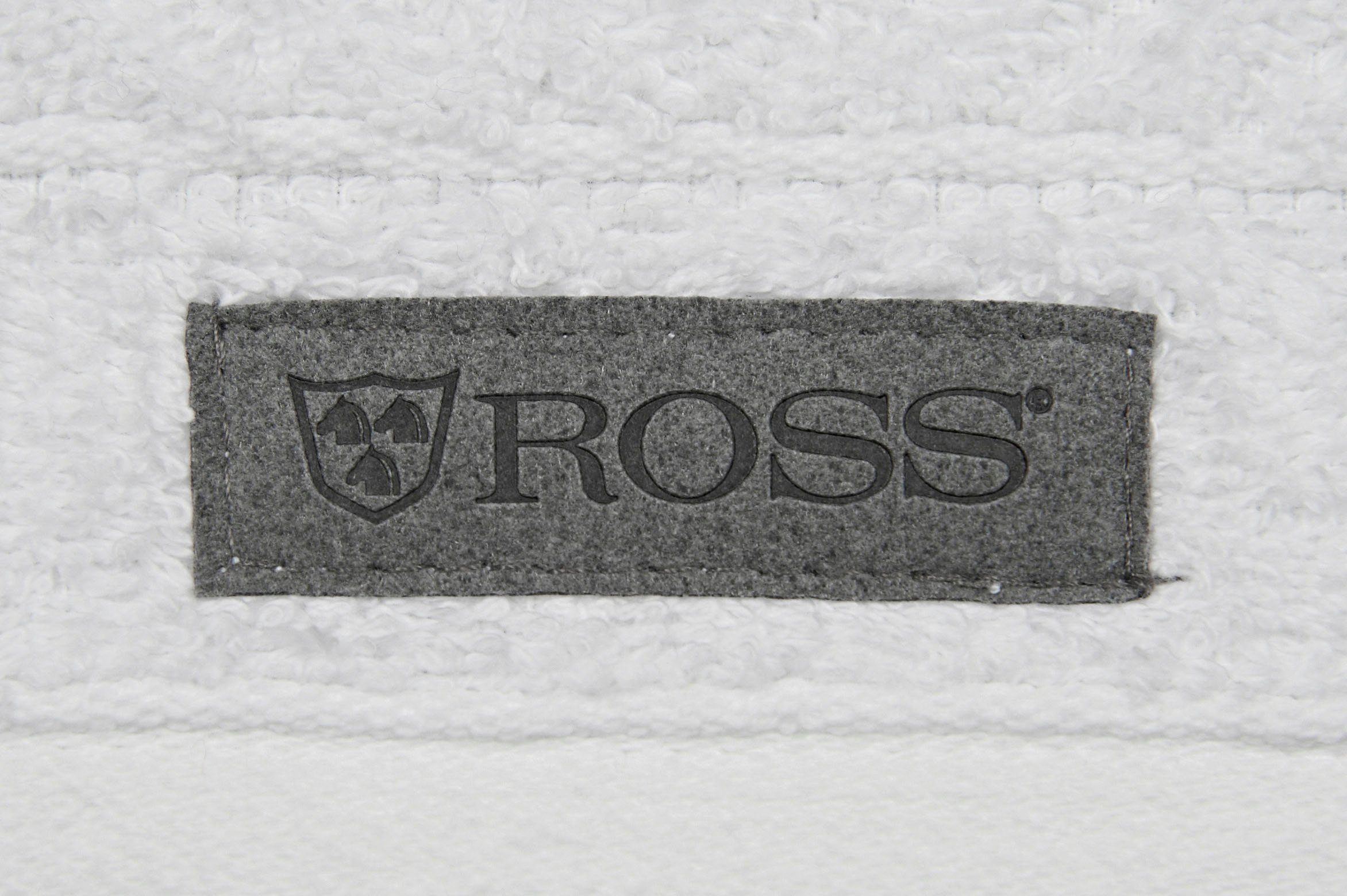 (1-St), Duschtuch Smart, Velourslabel Uni-Rippe mit Frottier ROSS weiß