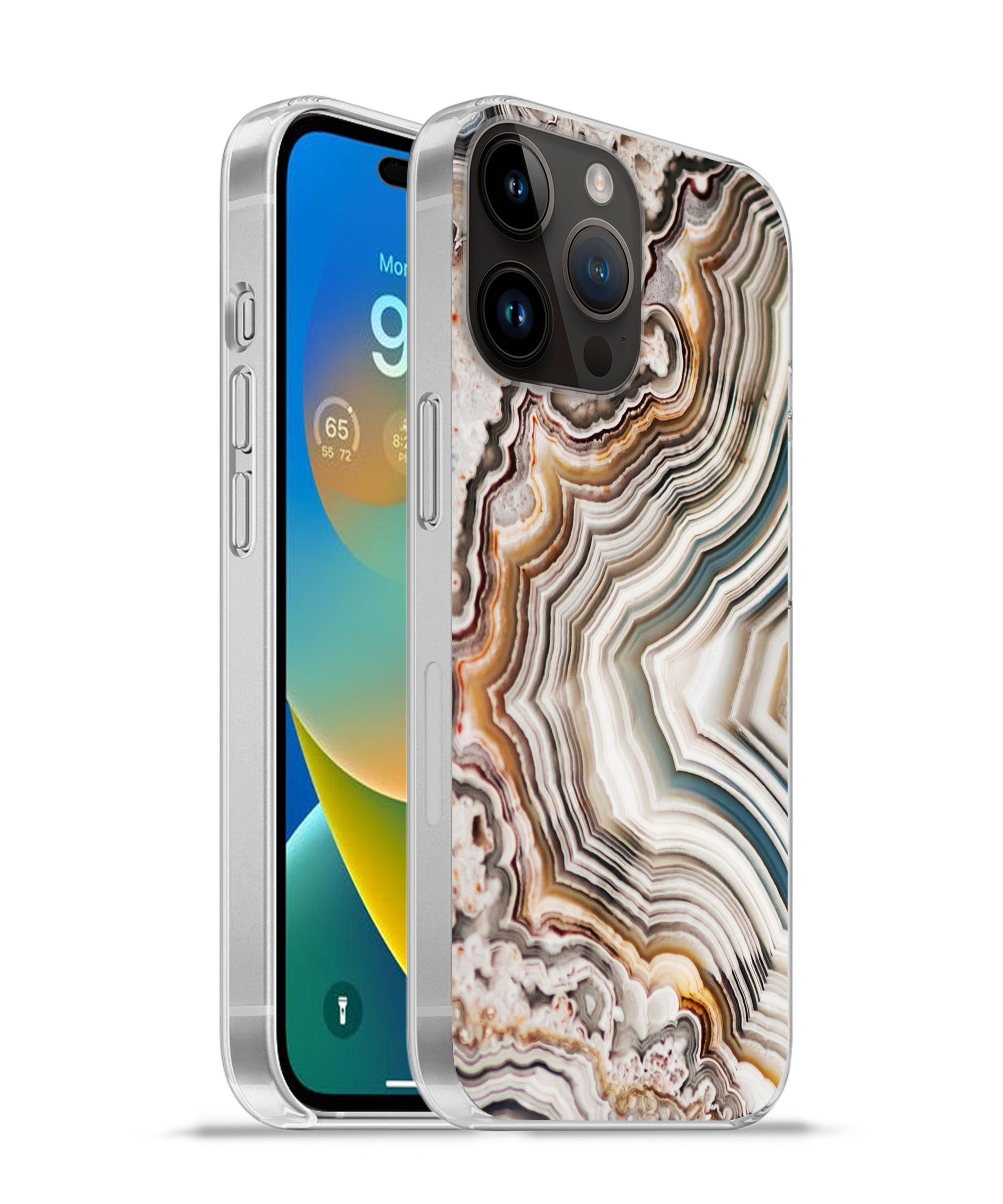 MuchoWow Handyhülle für Apple iPhone 14 Pro Max Naturstein - Nahaufnahme - Muster, Smartphone-Bumper, Print, Handy Schutzhülle Dünn