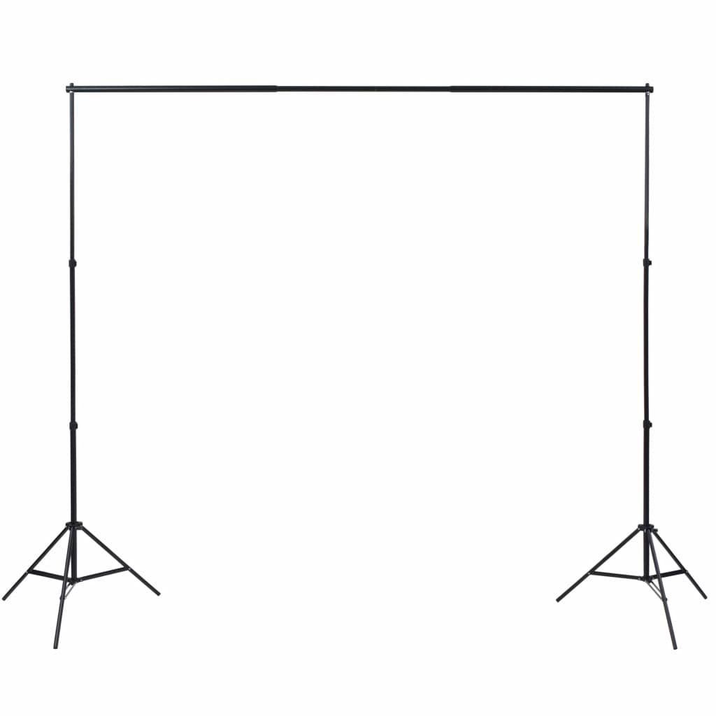 vidaXL Set verstellbar Fotohintergrund 3x3m 3 Baumwolle-Hintergründe Fotostudio Rahmen