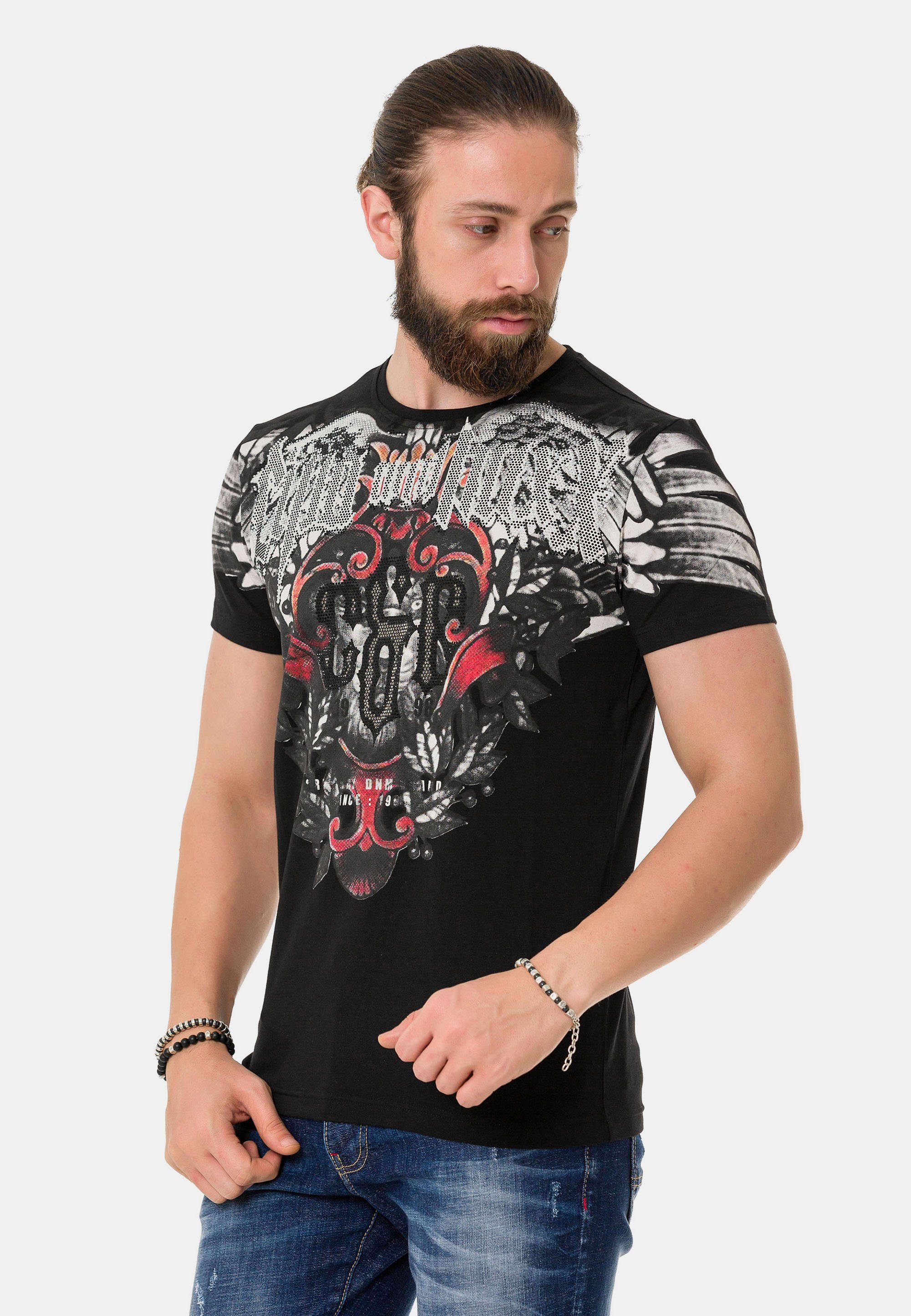Baxx rockigem T-Shirt in Look Cipo & schwarz