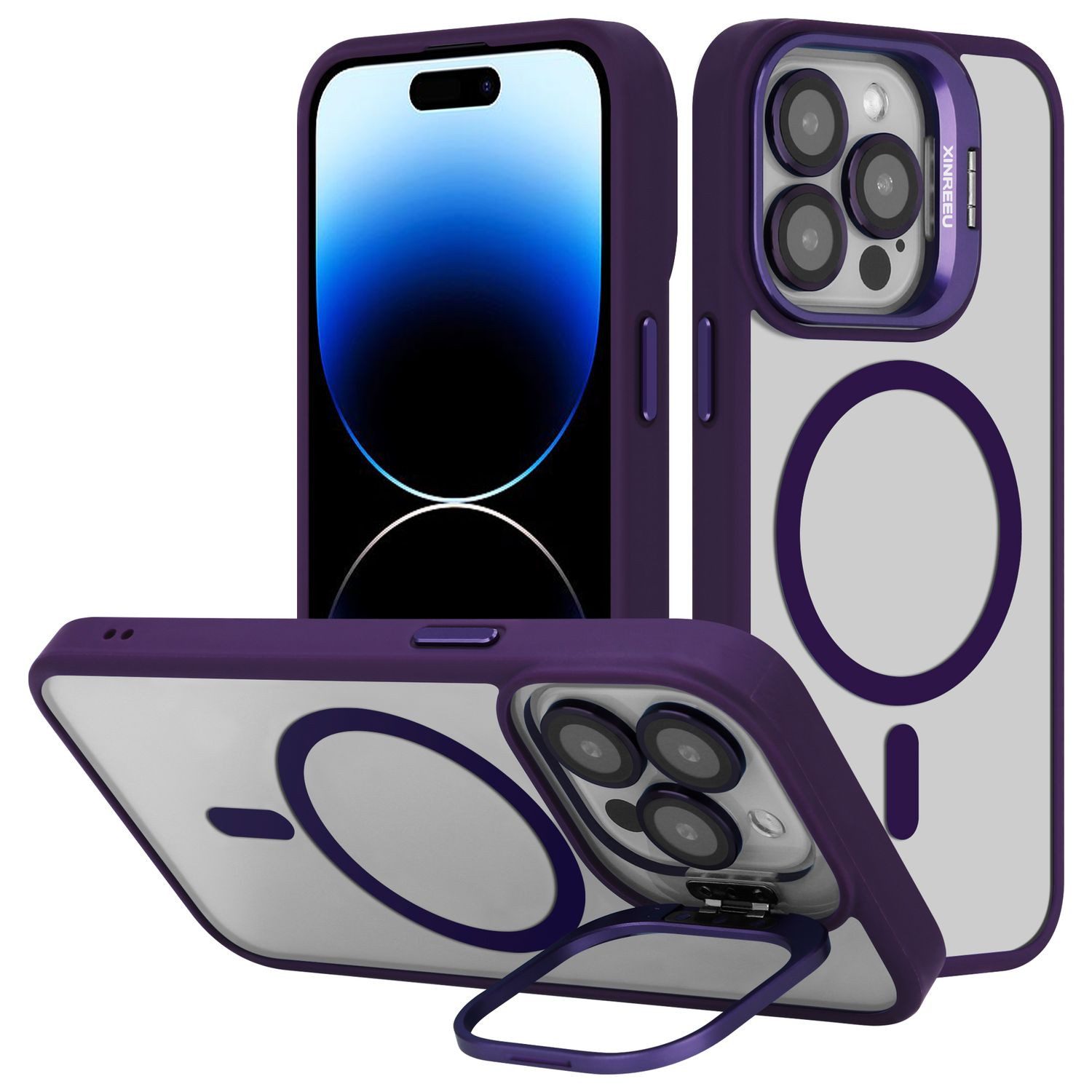 Cadorabo Handyhülle Apple iPhone 13 PRO MAX Apple iPhone 13 PRO MAX, Hülle kompatibel mit MagSafe Standfunktion inkl. Kameralinsen Schutz