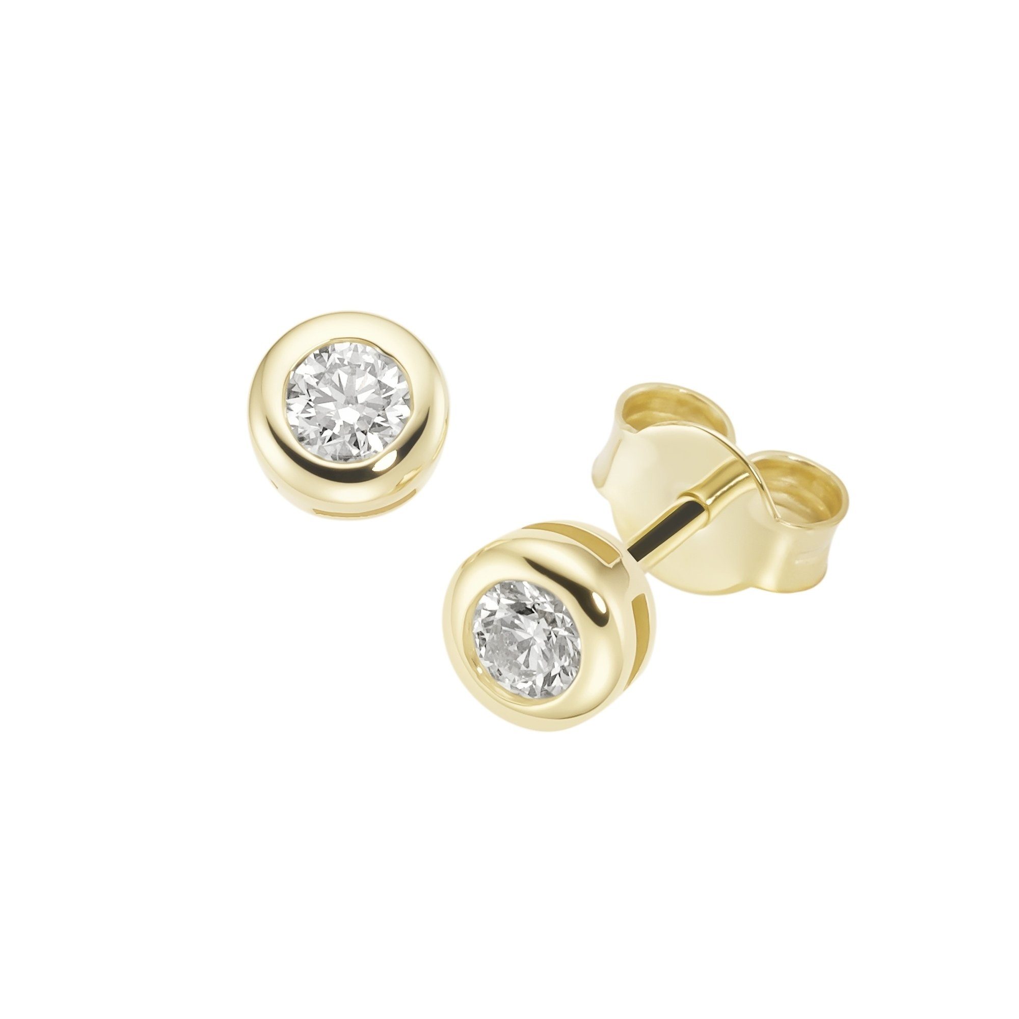 Luigi Merano Paar Ohrstecker mit Brillanten in Zargenfassung, Gold 585