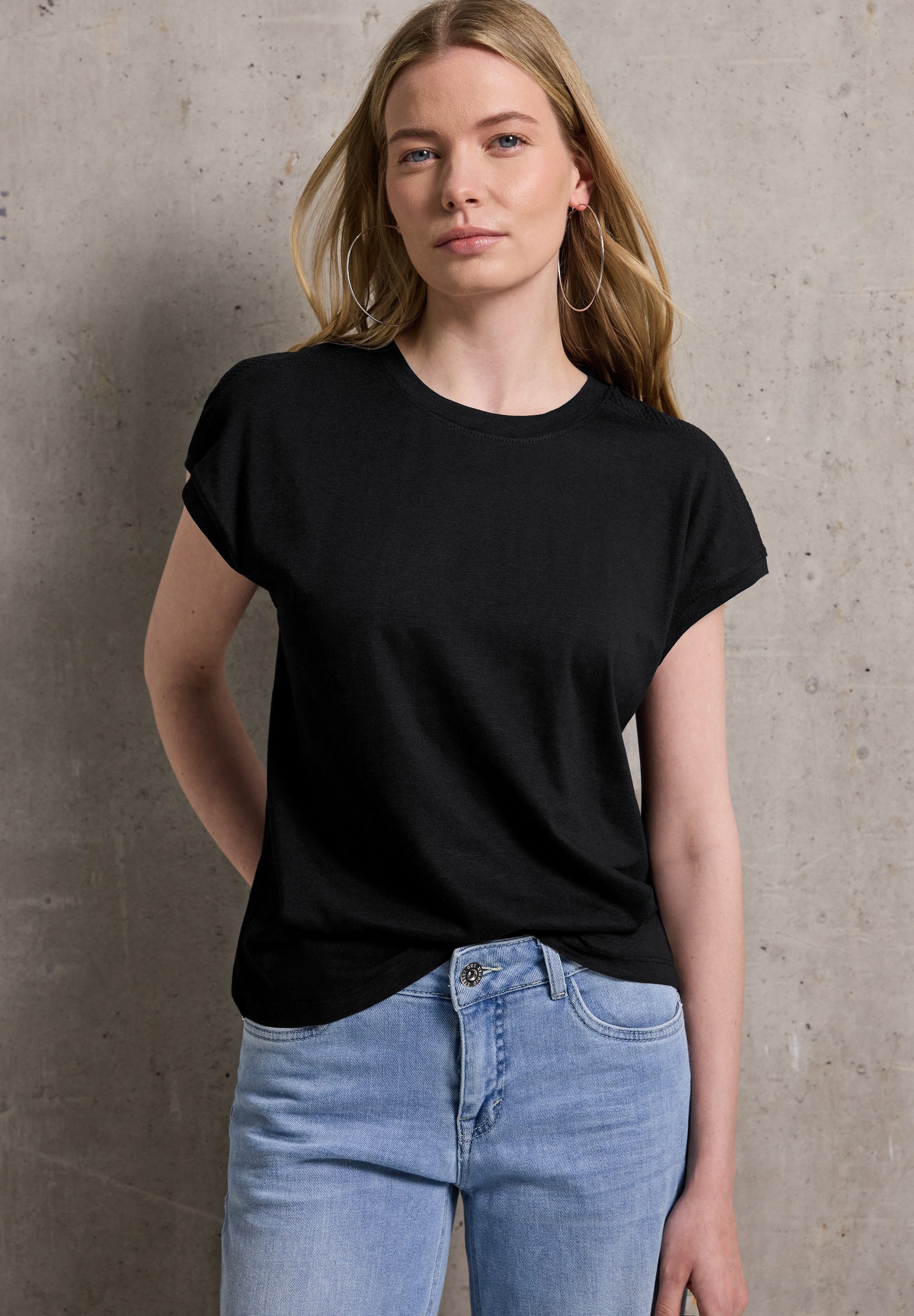 STREET ONE STUDIO T-Shirt mit Rundhalsausschnitt
