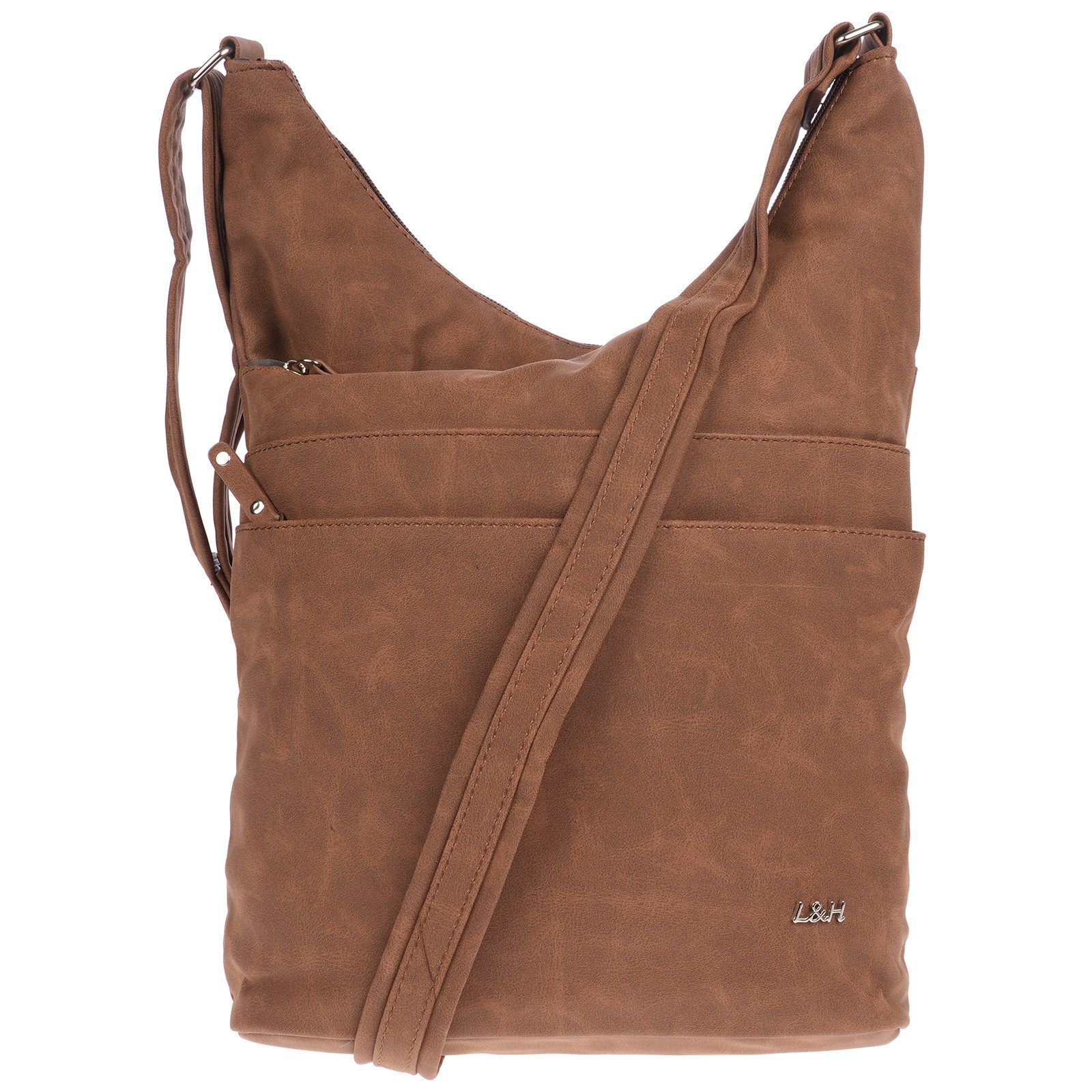 Christian Wippermann Umhängetasche Große Umhängetasche Damen Tasche Schultertasche (einzeln), Crossover Leder Optik – Bild 2 von 5