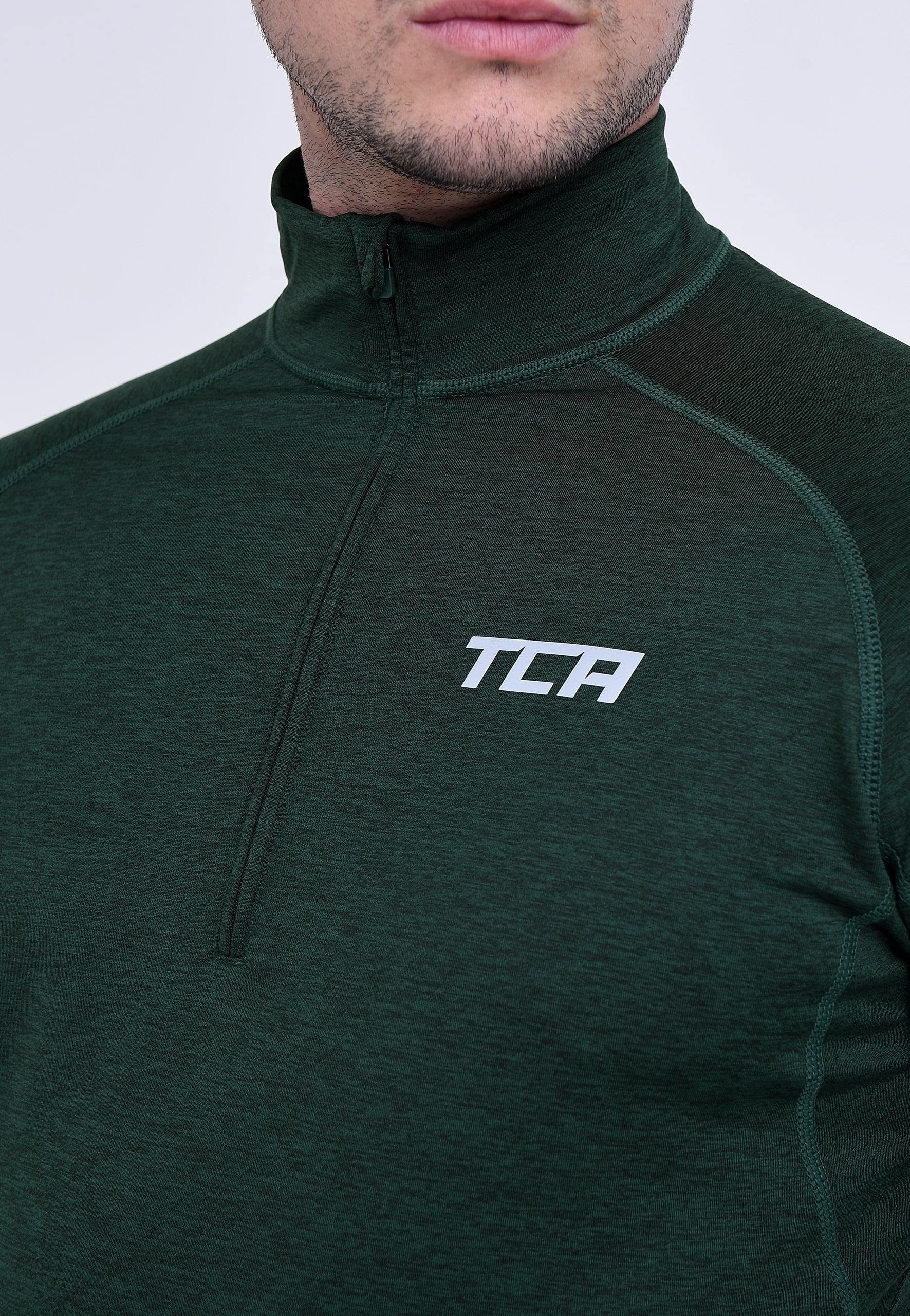 - TCA Langarm Grün, Winter Run M Herren Laufshirt Langarmshirt TCA