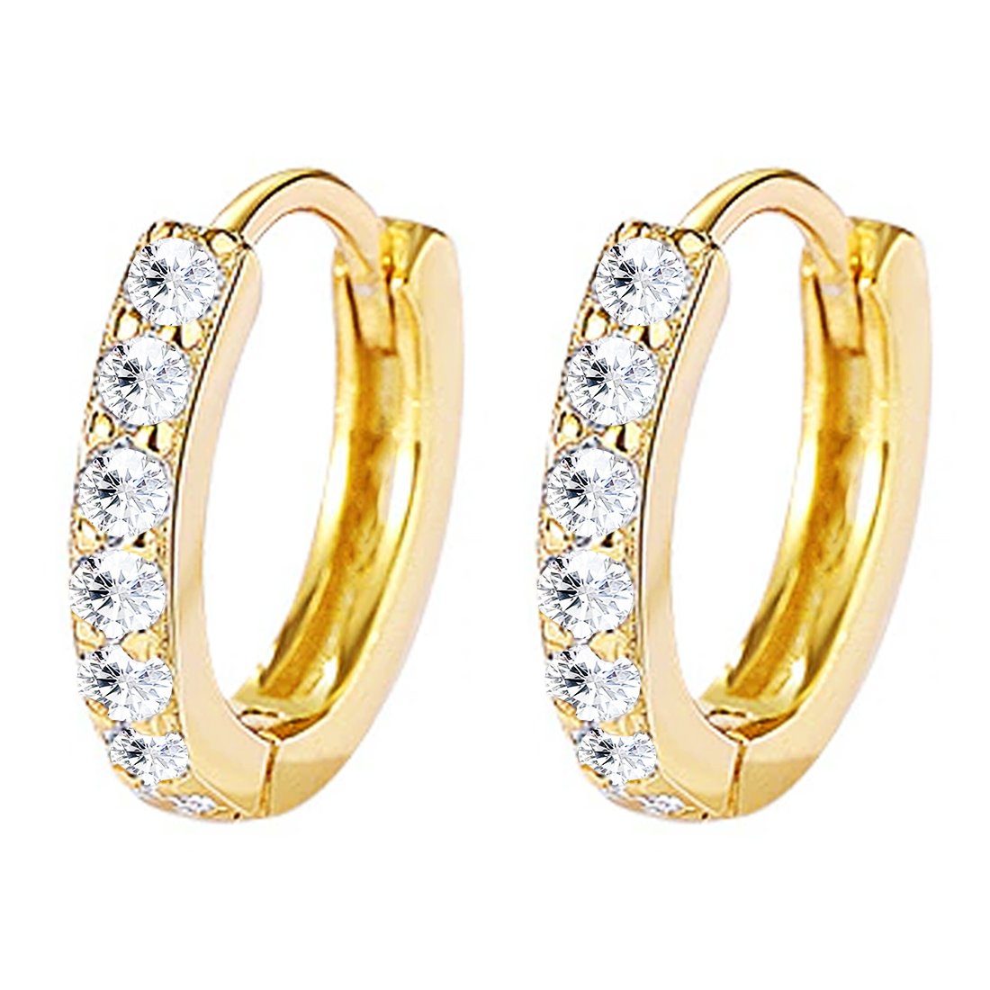 LÖB Paar Creolen Damen Creolen 925 Silber Gold Zirkonia Glitzer Strass Stei günstig online kaufen