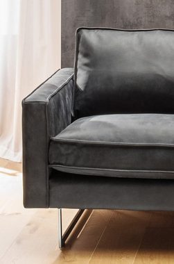 KAWOLA Sitzgruppe »ALINE«, (Set), Sofa Garnitur 3,5-Sitzer 2,5-Sitzer Leder schwarz mit oder ohne Sessel