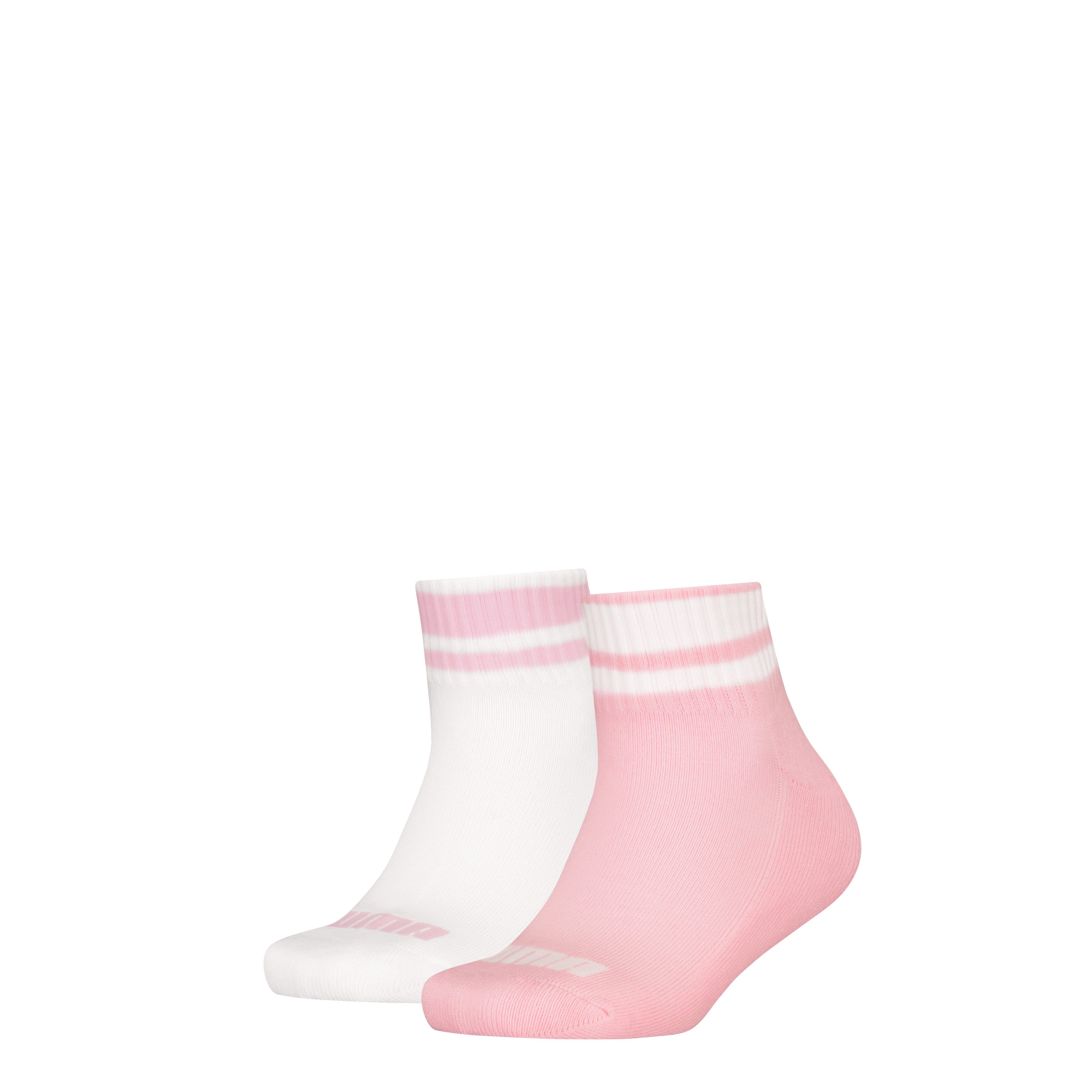 PUMA Kurzsocken PUMA KIDS CLYDE CUSHIONED QUARTER 2P (2 Paar) mit gestreiften Bündchen